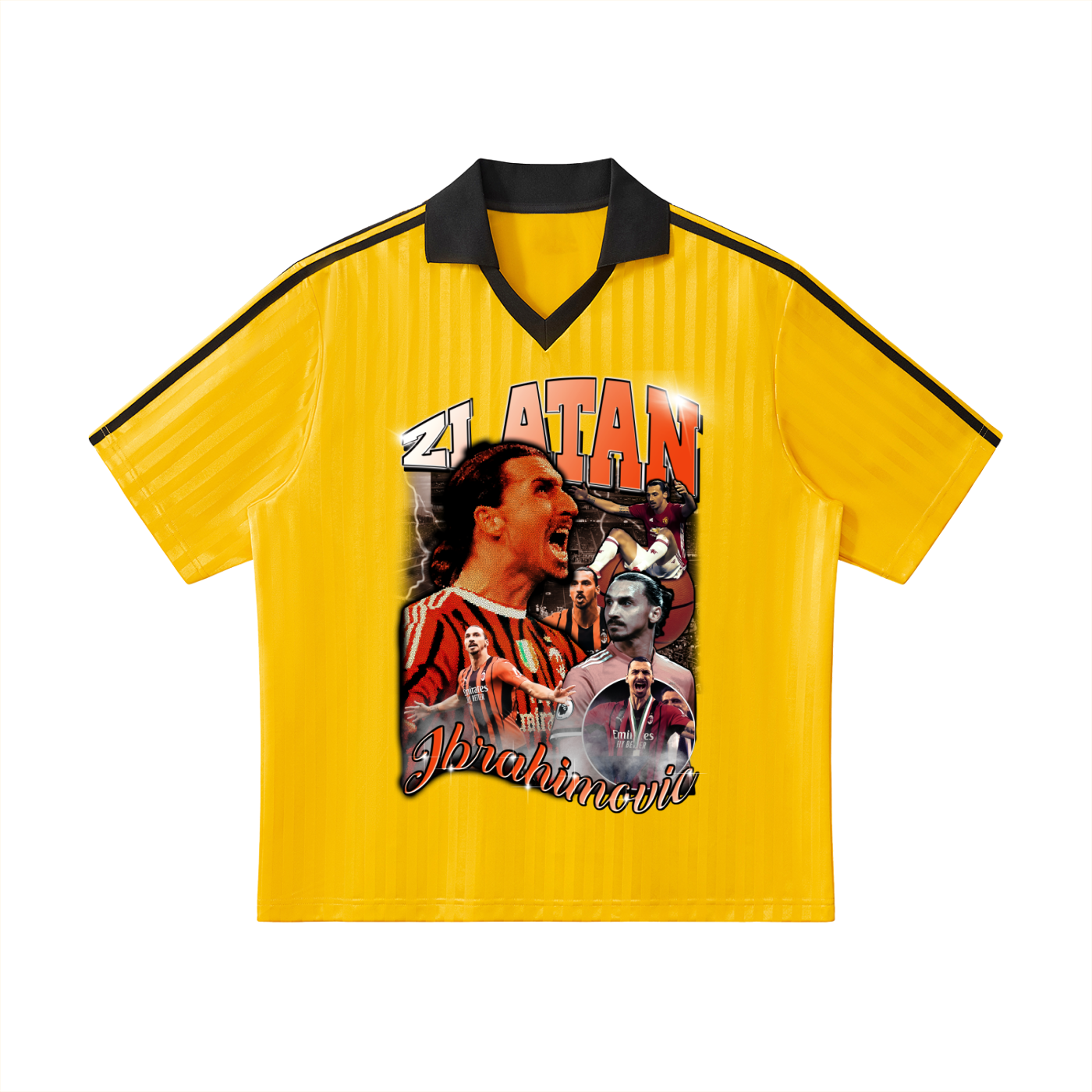 Contrast Collar Striped Soccer Jersey