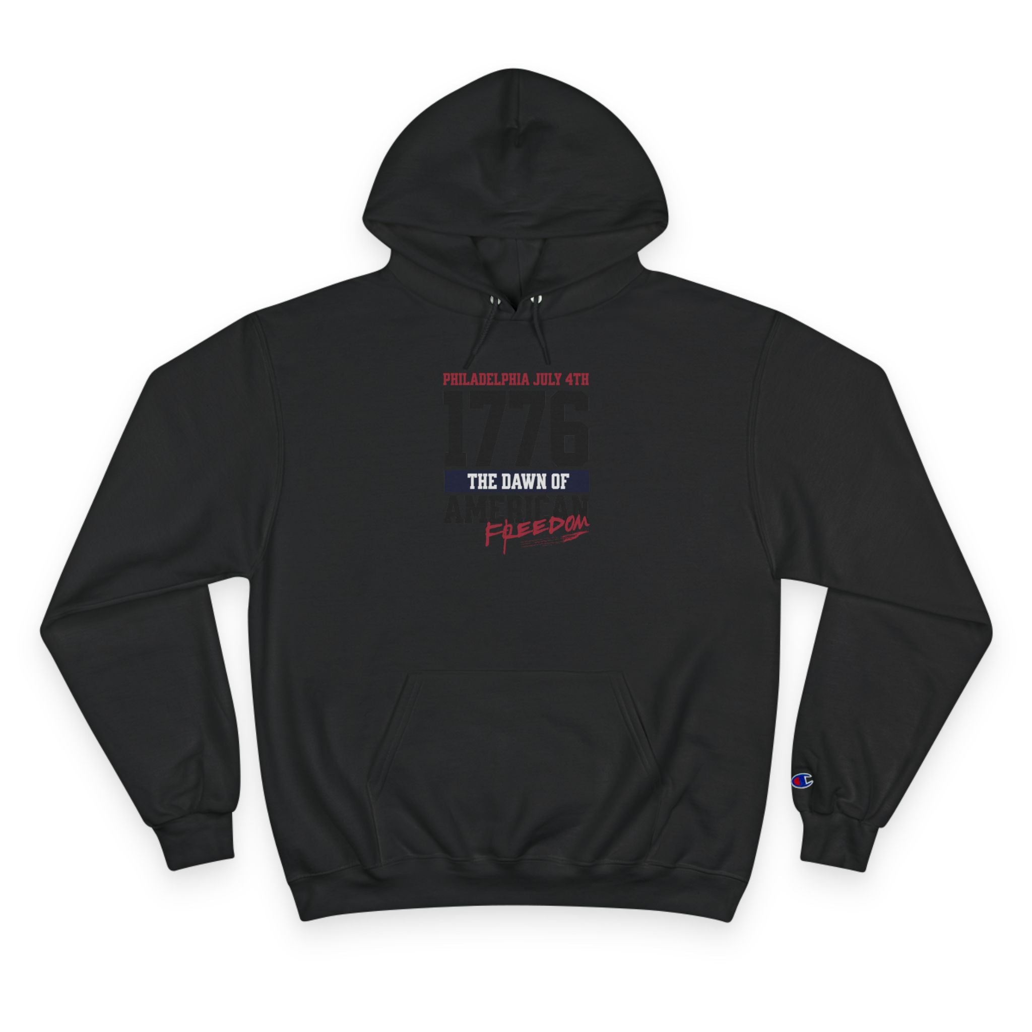 Ant-Patriotic 1776 Hoodie — "Love It or Leave It" American Flag Champion Hoodie