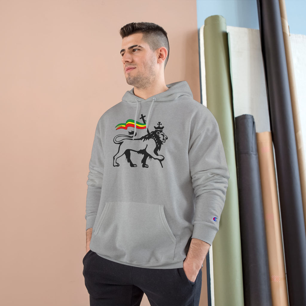 Variety-Rastafarian Lion Hoodie — Lion of Judah Design with Rasta Flag & YHWH Back Print