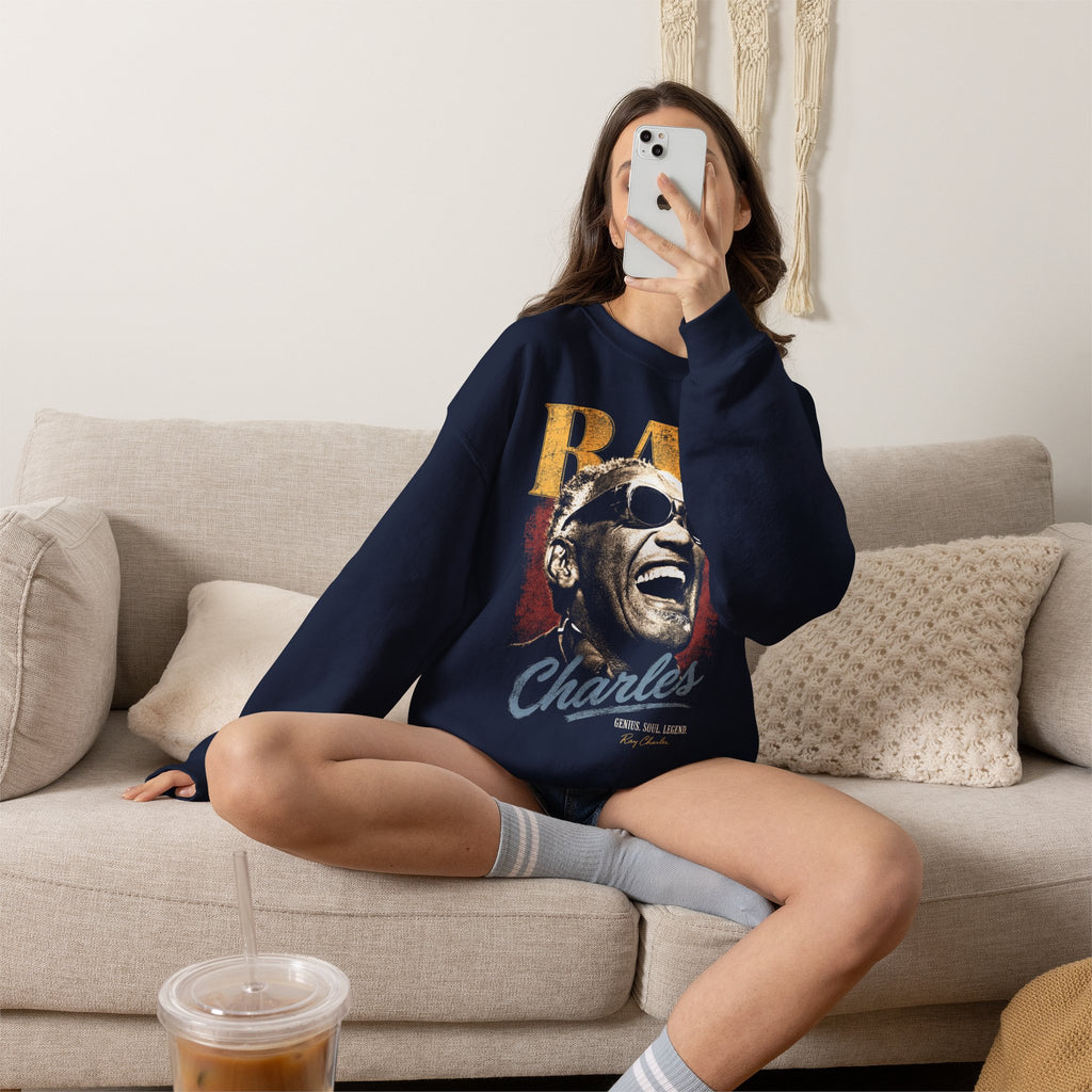 Legends- Crewneck Sweatshirt — "Ray Charles" Tribute Graphic