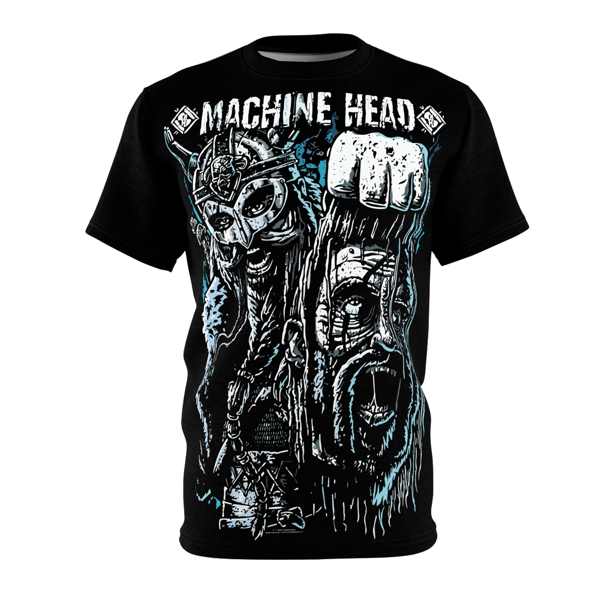 Metal- Machine Head Viking Skull Tee — Heavy Metal Band Graphic T-Shirt
