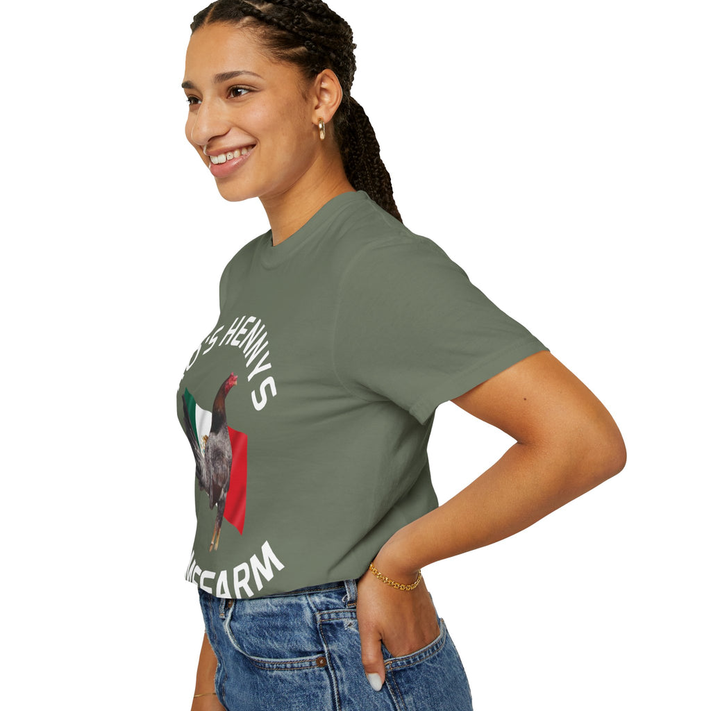 Henny- Gamefarm Rooster T-Shirt — "Dro's Henny's Gamefarm" Poultry Farm Tee