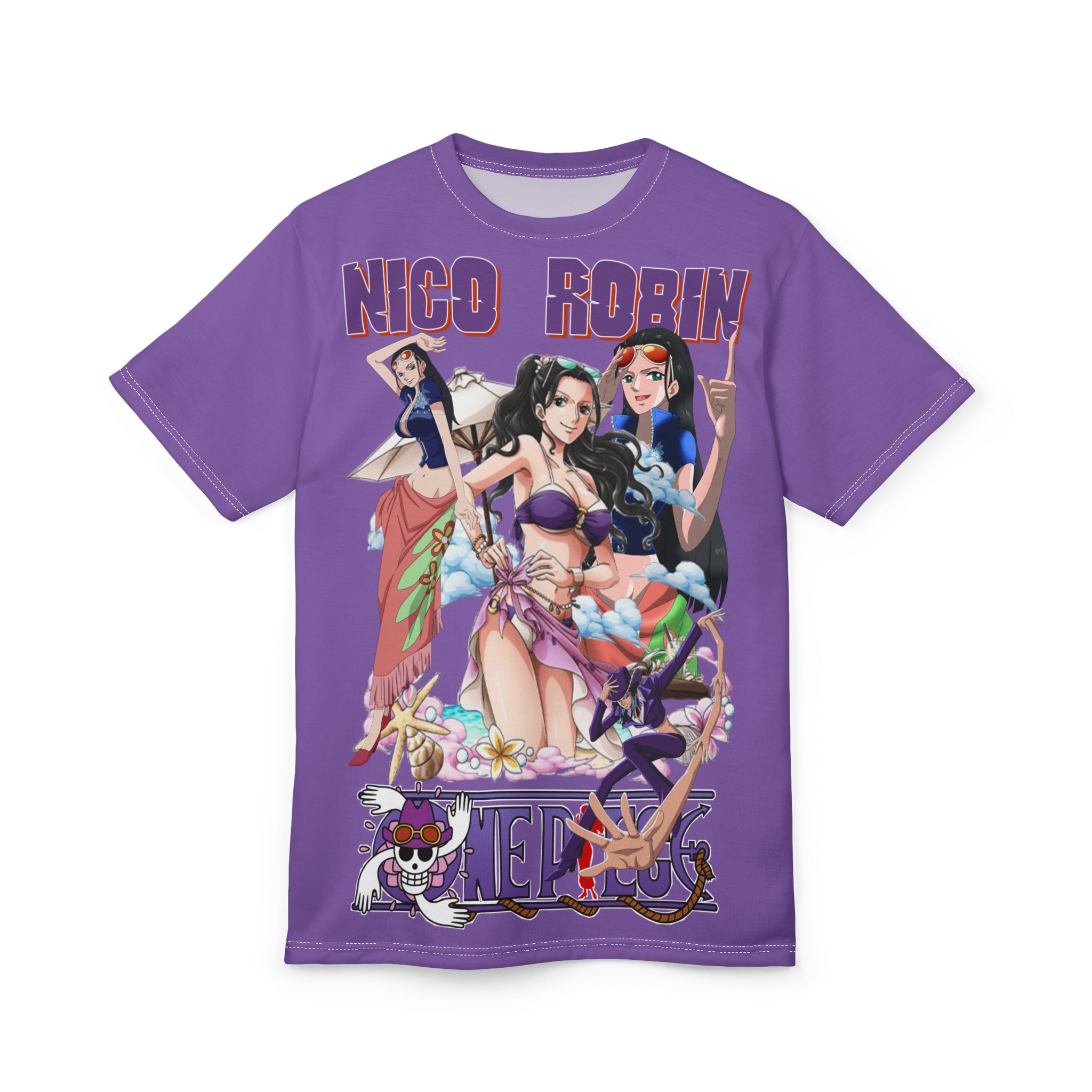 Anime- Beach Tee — All-Over Print Purple T-Shirt
