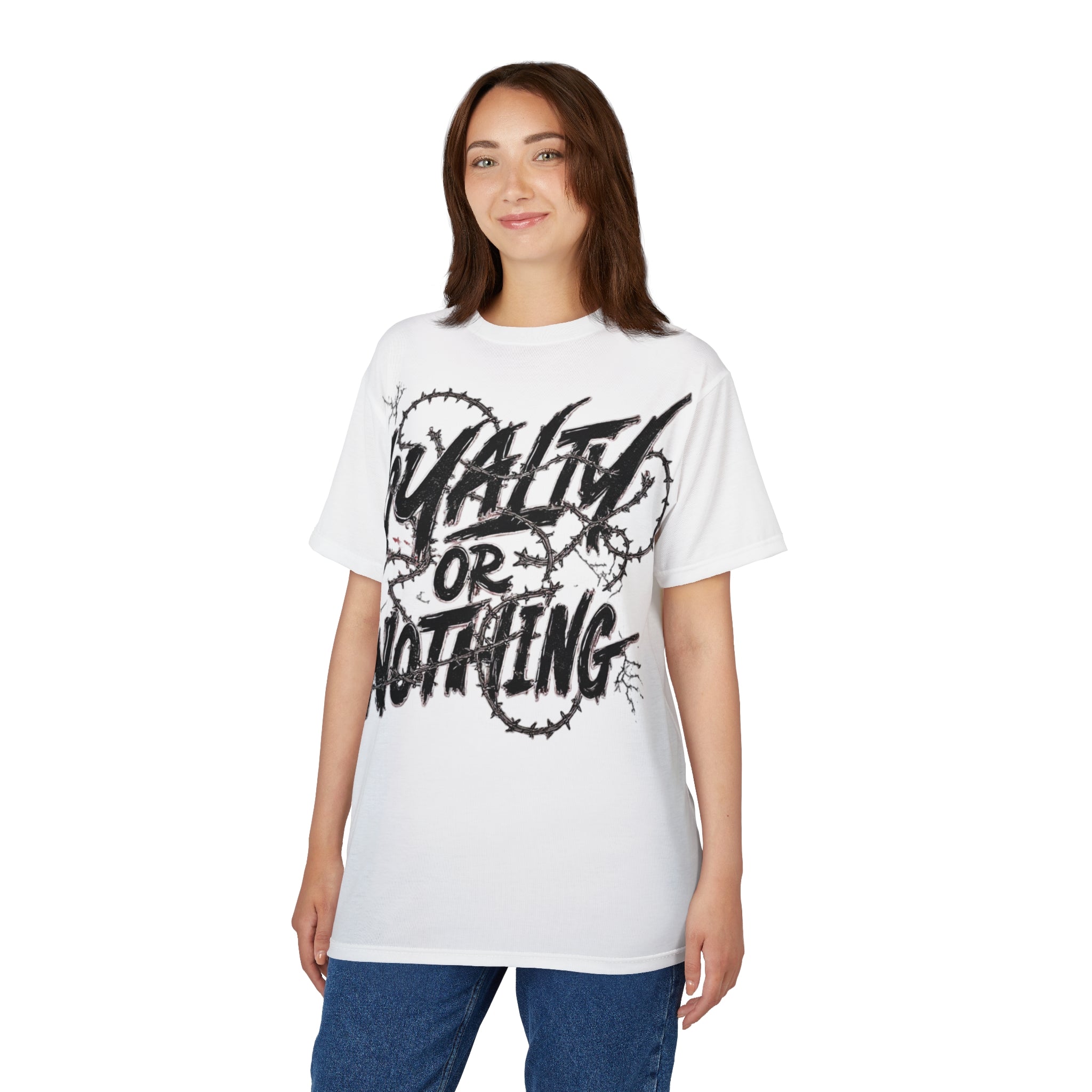 Streetwear- Loyalty or Nothing Tee — Edgy Barbed Wire Graphic T-Shirt