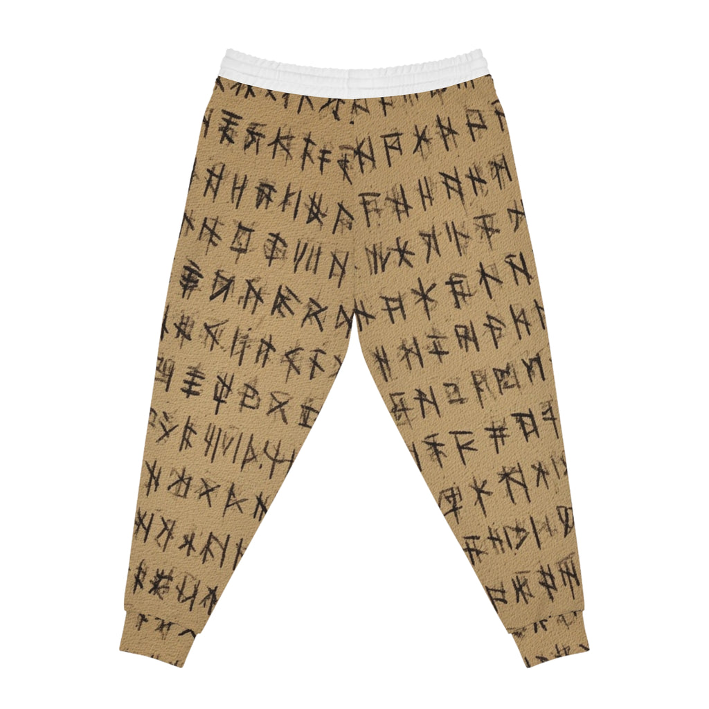 Joggers-Runic Pattern— Rustic Tribal Symbol Athletic Pants