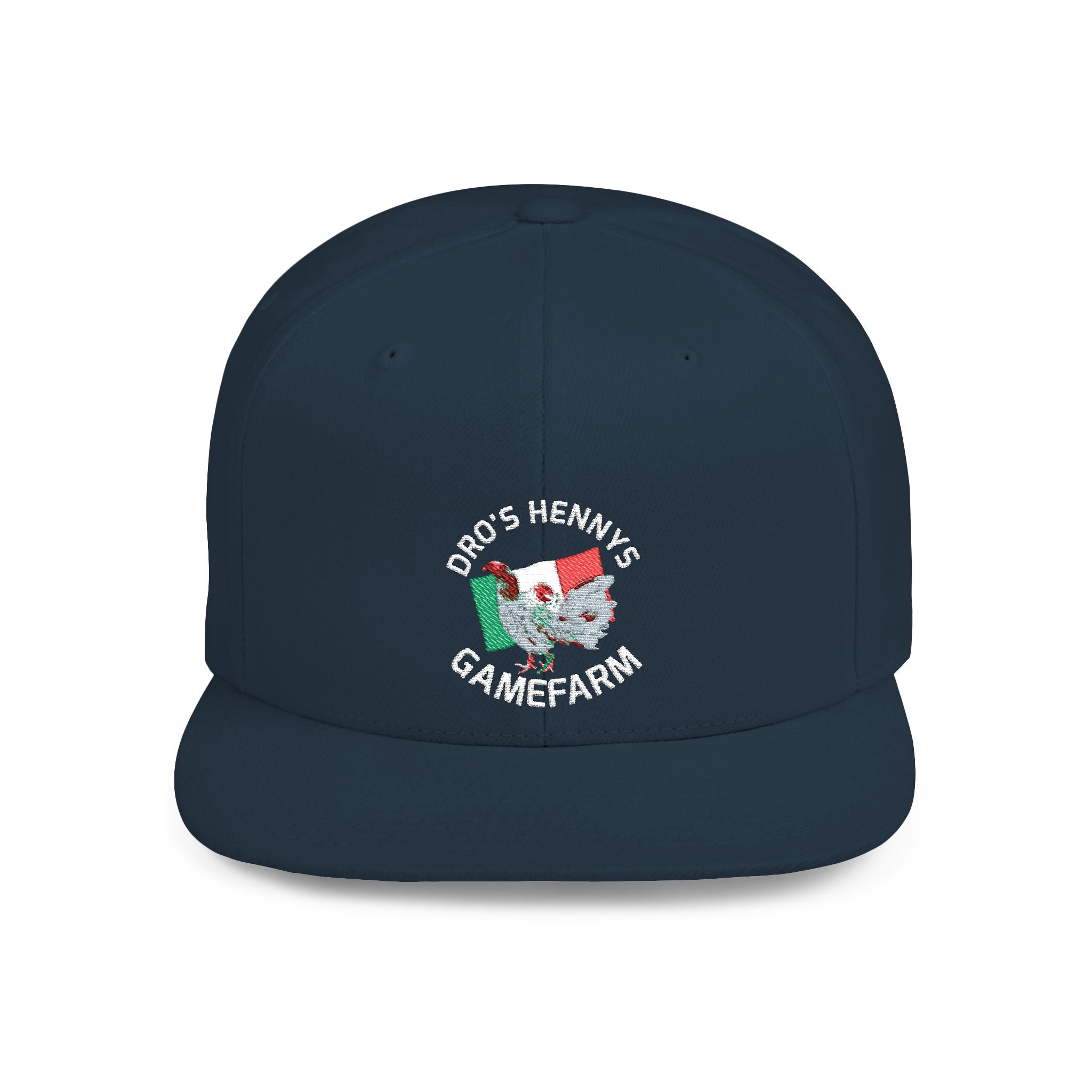 Henny- Flat Bill Snapback Hat — Dro's Henny's Gamefarm Logo Cap