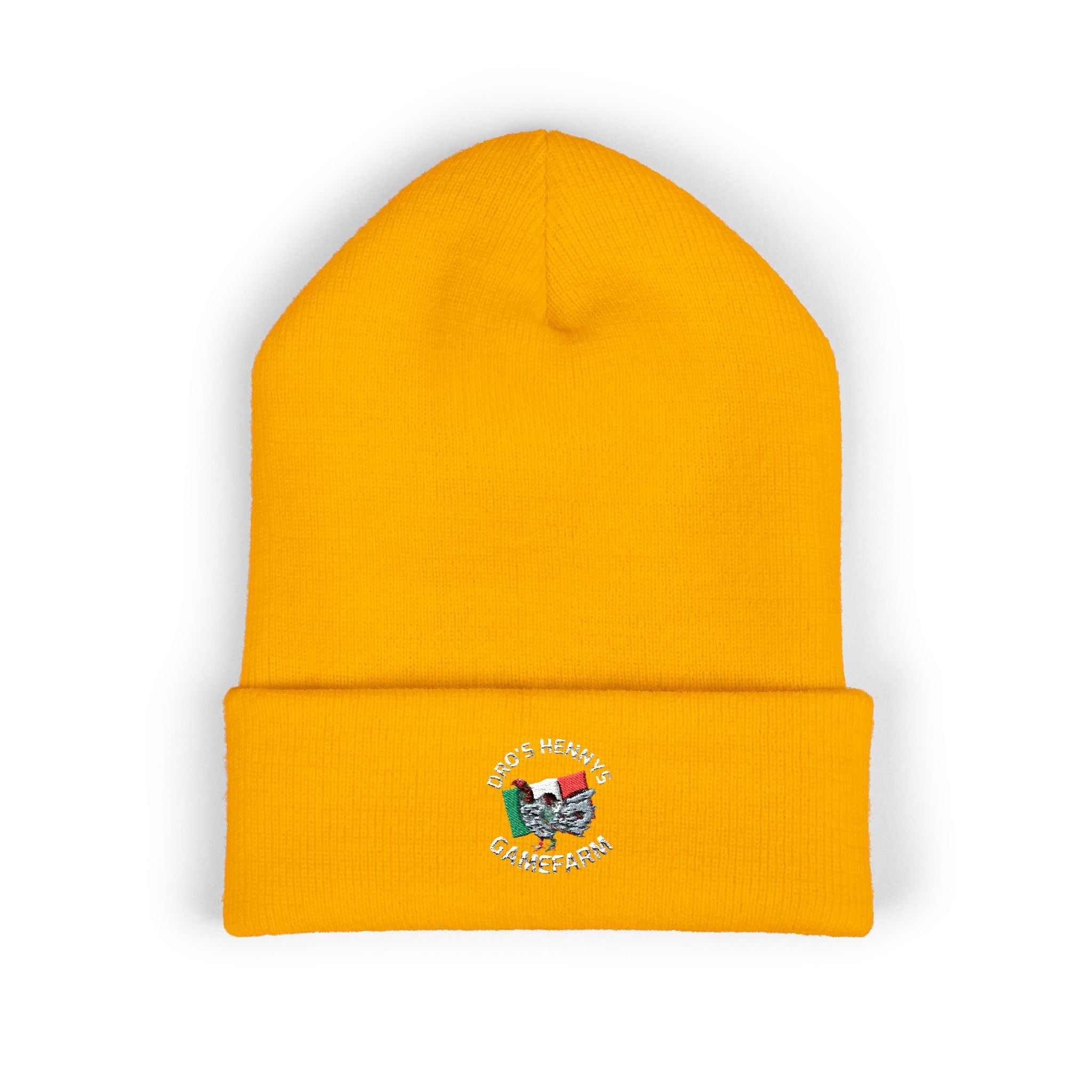 Henny-Embroidered "Fish & Friends Game Shack" Classic Cuffed Beanie — Winter Knit Hat