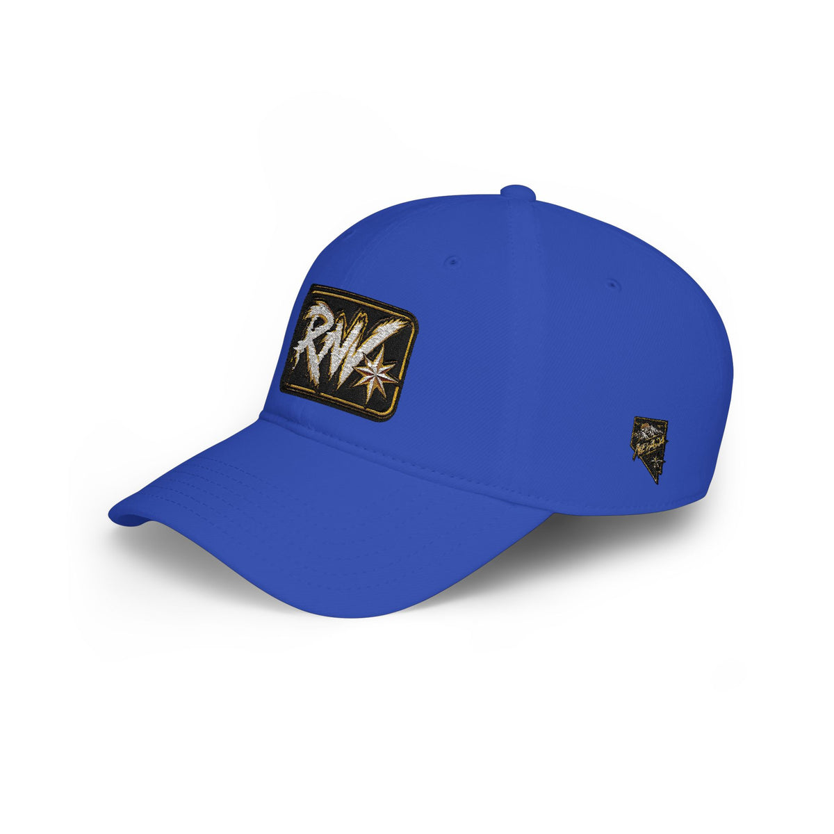 Hat-Red Low-Profile Baseball Cap with 'RW' Embroidered Patch — Casual Everyday Dad Hat