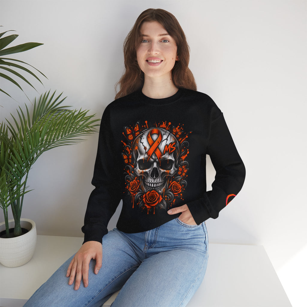 MS- Awareness Skull Crewneck Sweatshirt — "My Lesions Don’t Define Me"