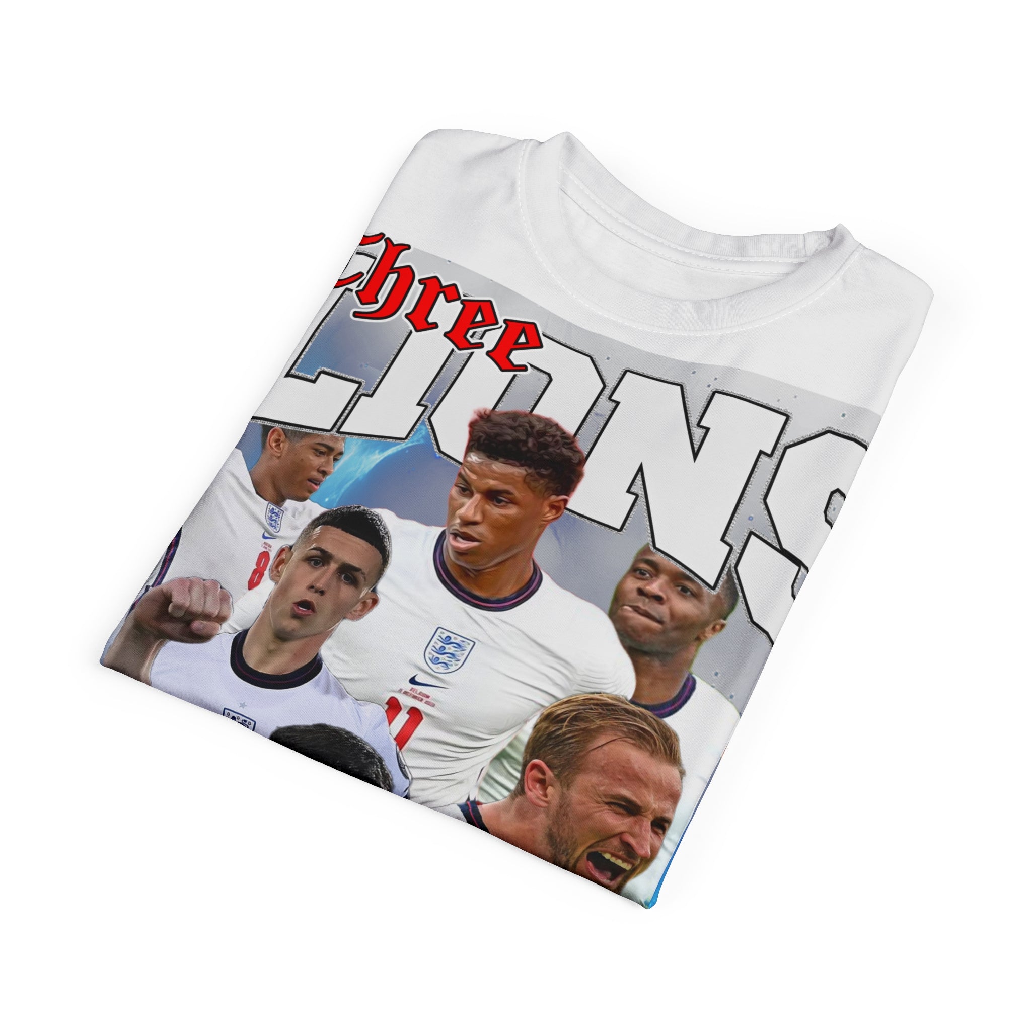 Team-Three Lions England Football Team Tee — Soccer Fan Jersey