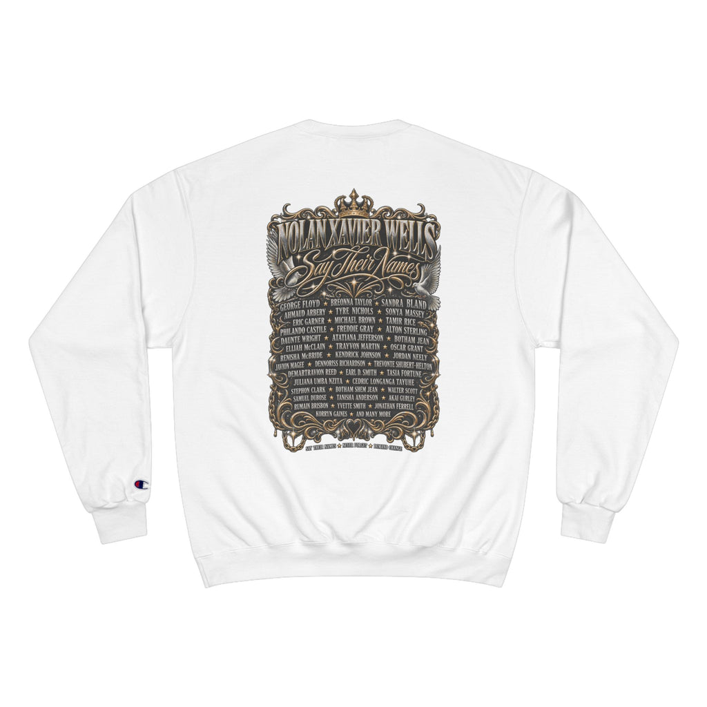 FBA-Say Their Names Sweatshirt — Memorial Angel Champion Sweatshirt