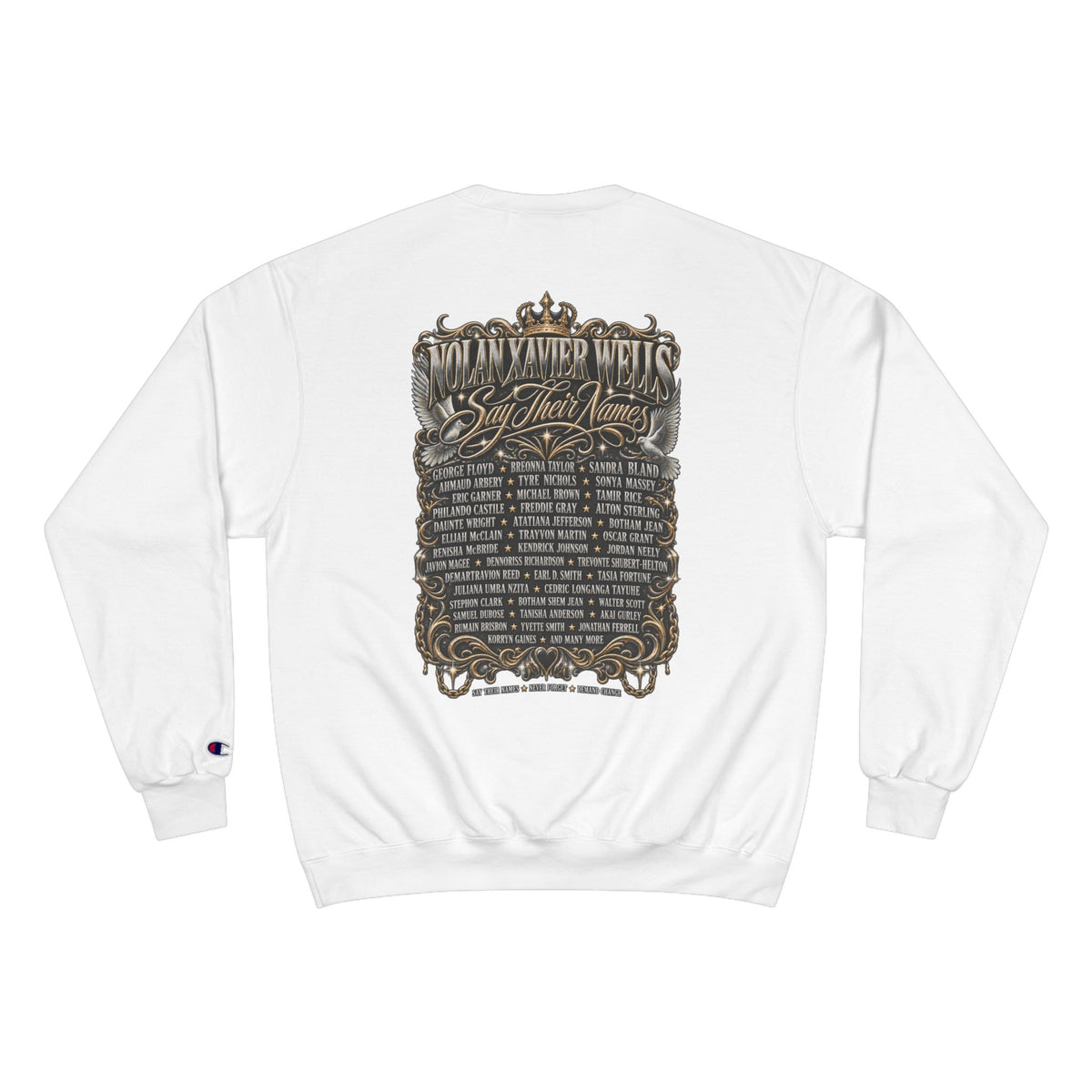 FBA-Say Their Names Sweatshirt — Memorial Angel Champion Sweatshirt