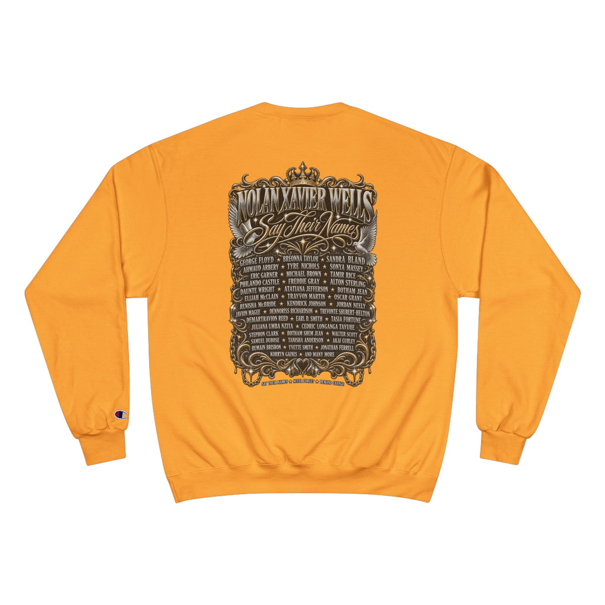 FBA-Say Their Names Sweatshirt — Memorial Angel Champion Sweatshirt