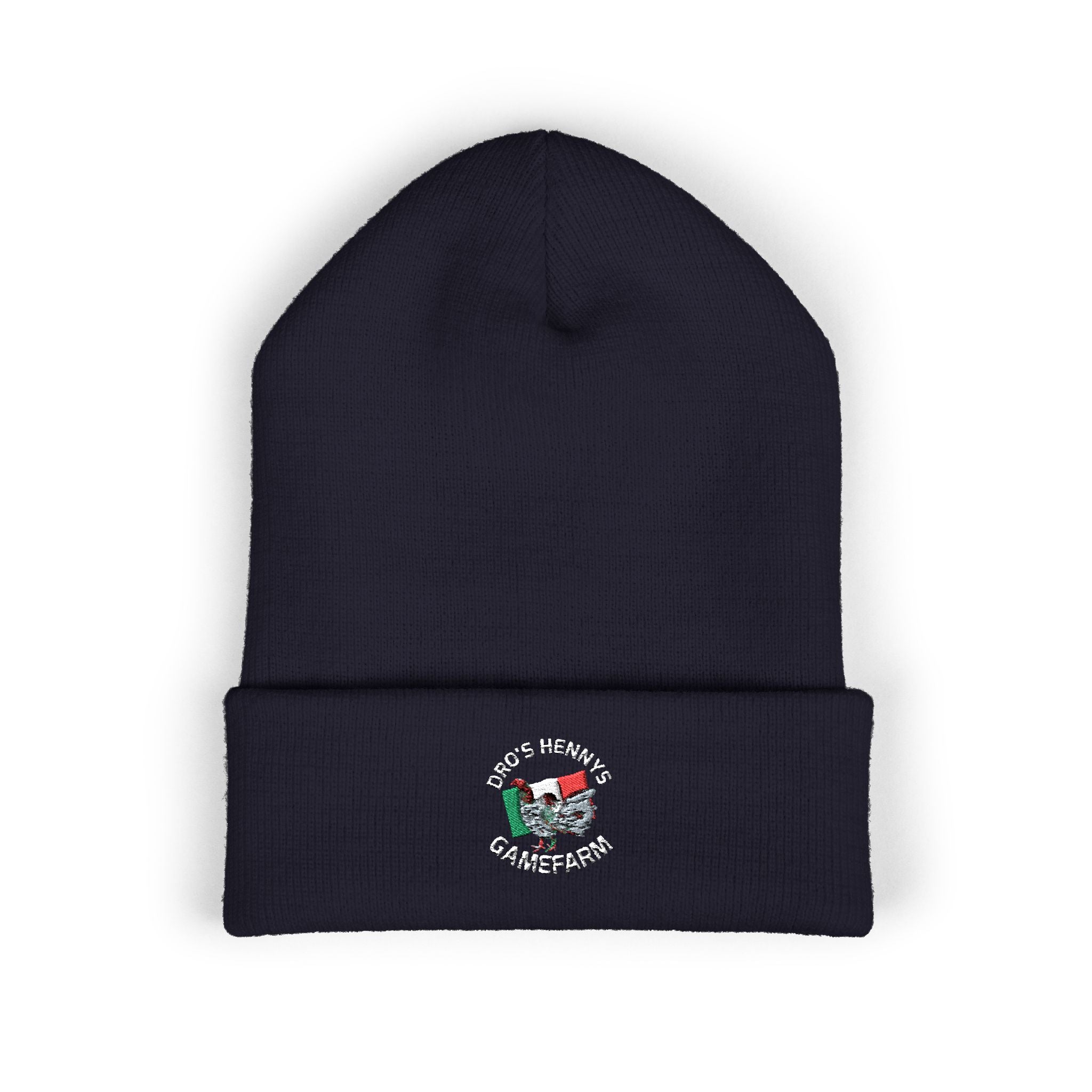 Henny-Embroidered "Fish & Friends Game Shack" Classic Cuffed Beanie — Winter Knit Hat