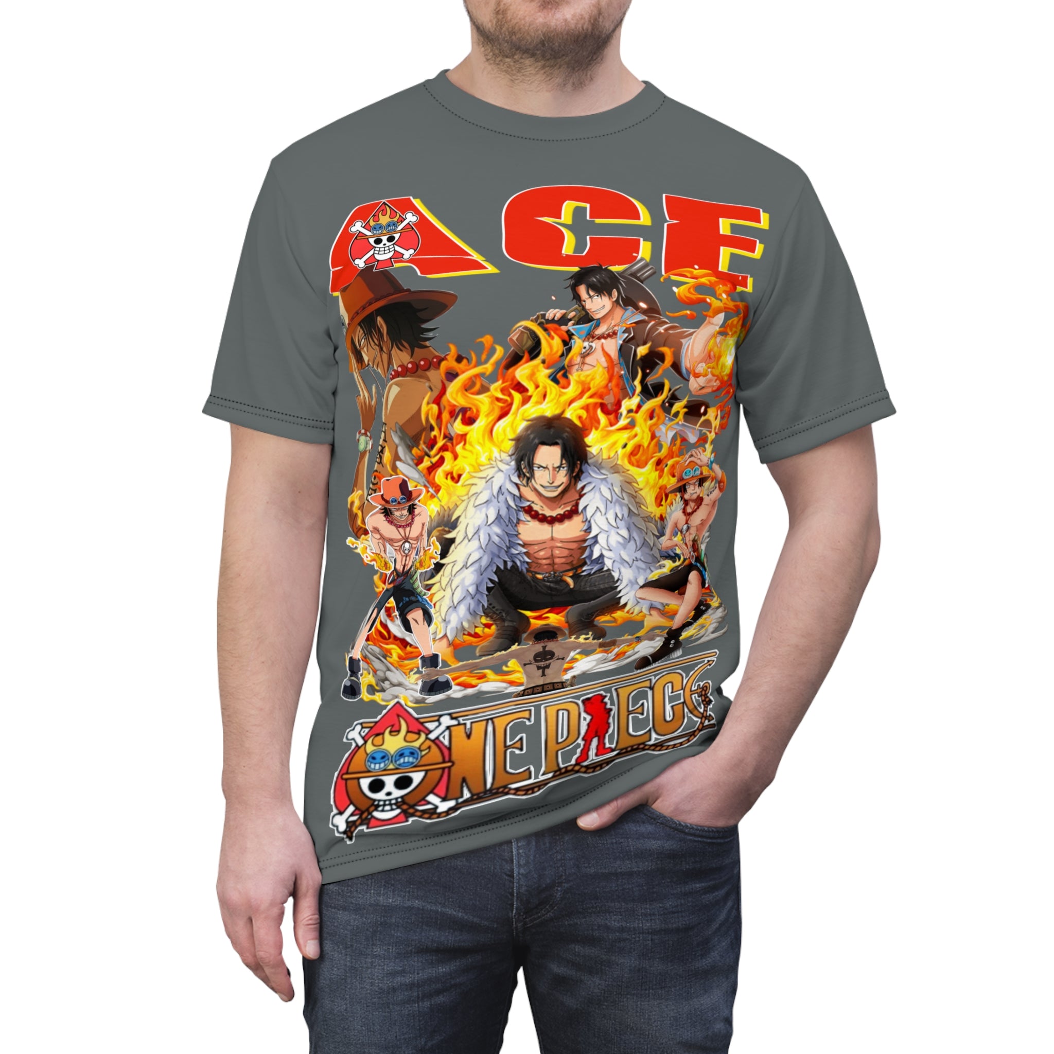 Anime-Ace Flames Graphic Tee