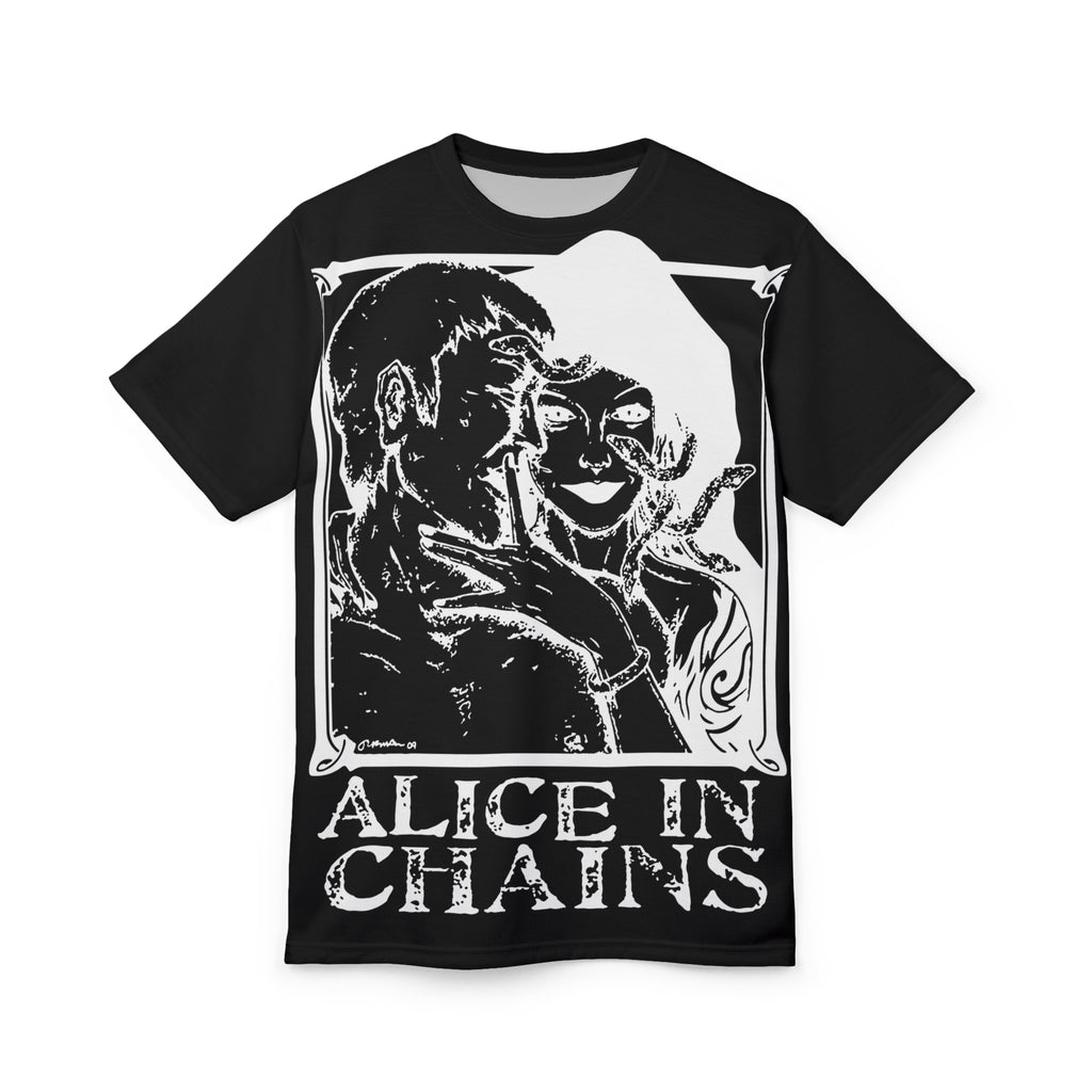 Metal- Alice in Chains Grunge Band T-Shirt – Black All-Over Print Tee