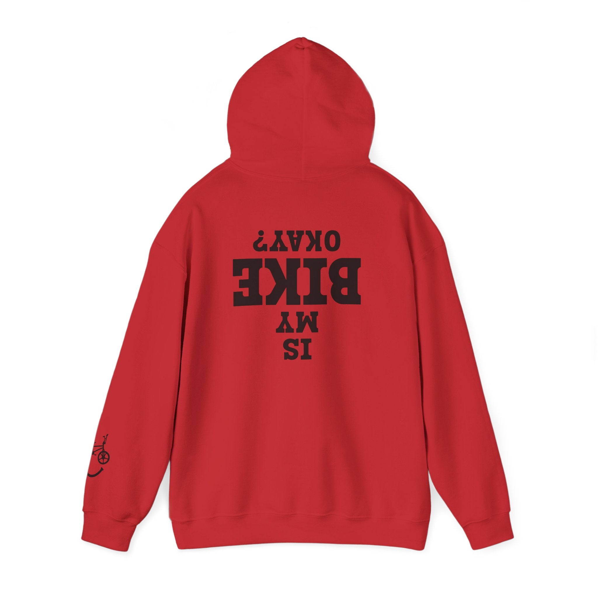 Rad-Biker American Flag Hoodie — 'Is My Bike Okay?' Graphic Hooded Sweatshirt