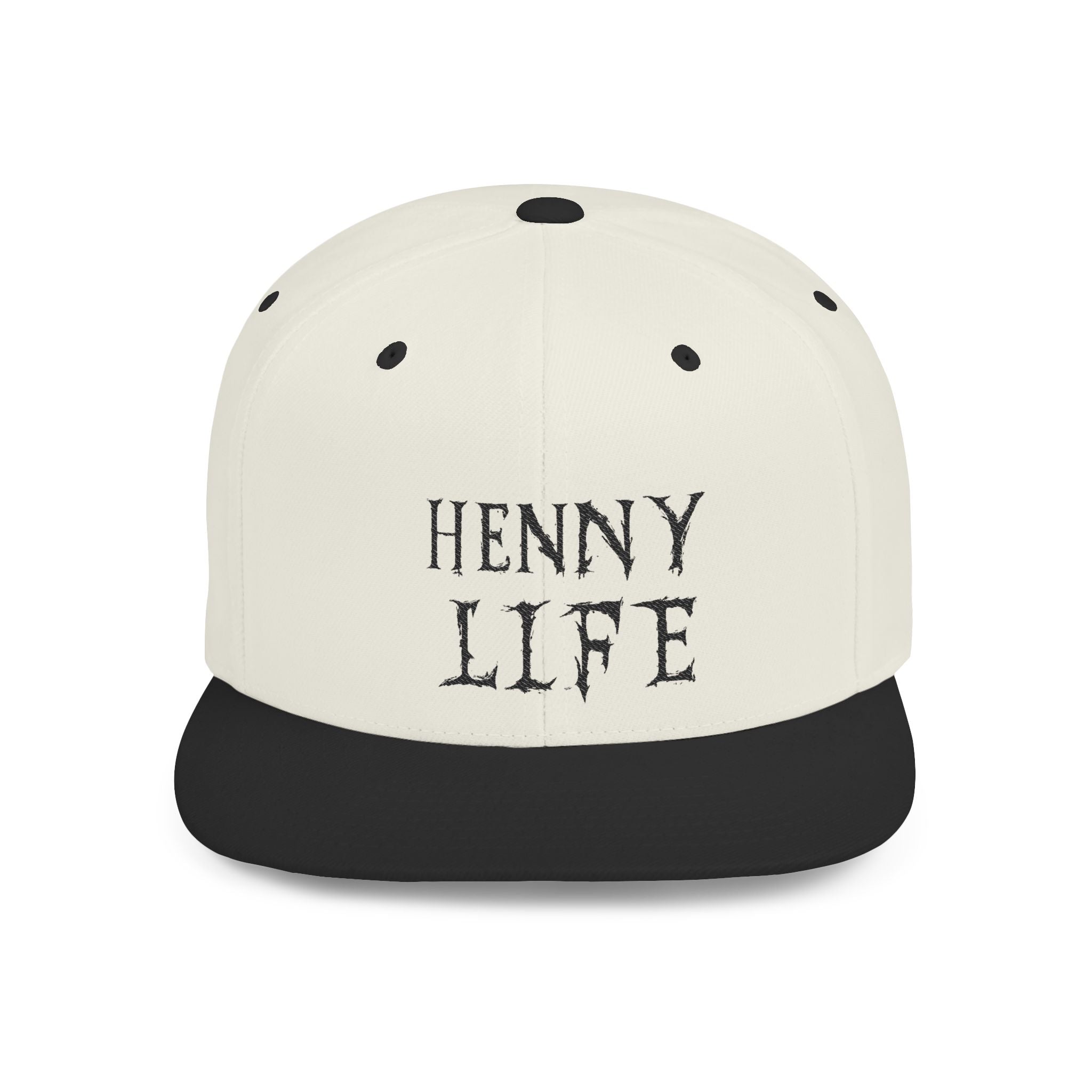 Henny-Snapback Hat — "Henny Life" Embroidered Flat Bill Cap