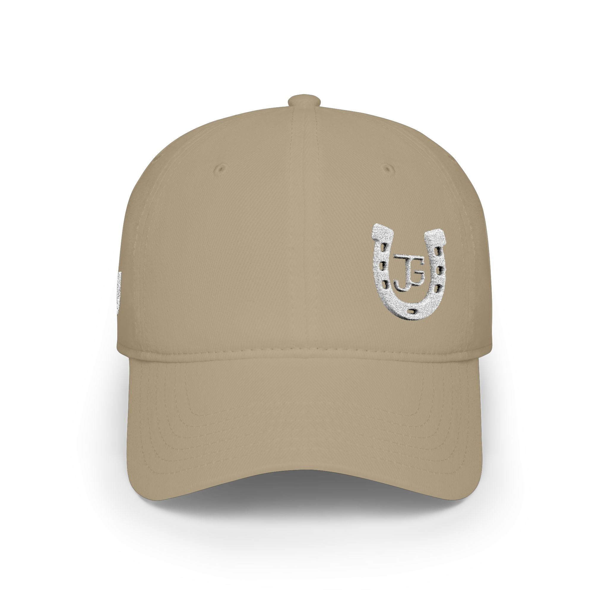 JG-Embroidered Horseshoe Logo Cap — Low Profile Baseball Hat