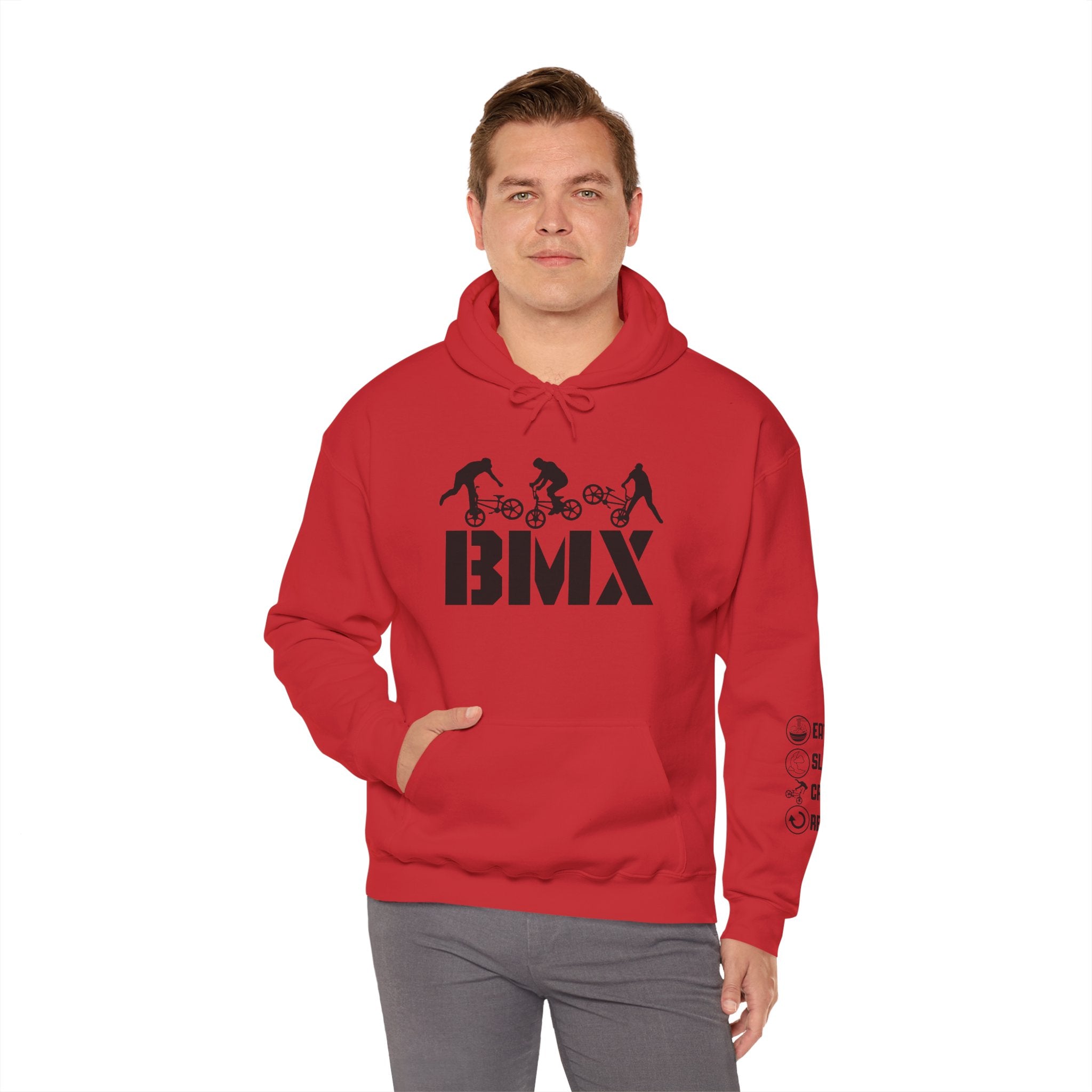Rad-BMX Rider Hoodie — BMX Stunt Silhouettes Pullover for Riders & Fans