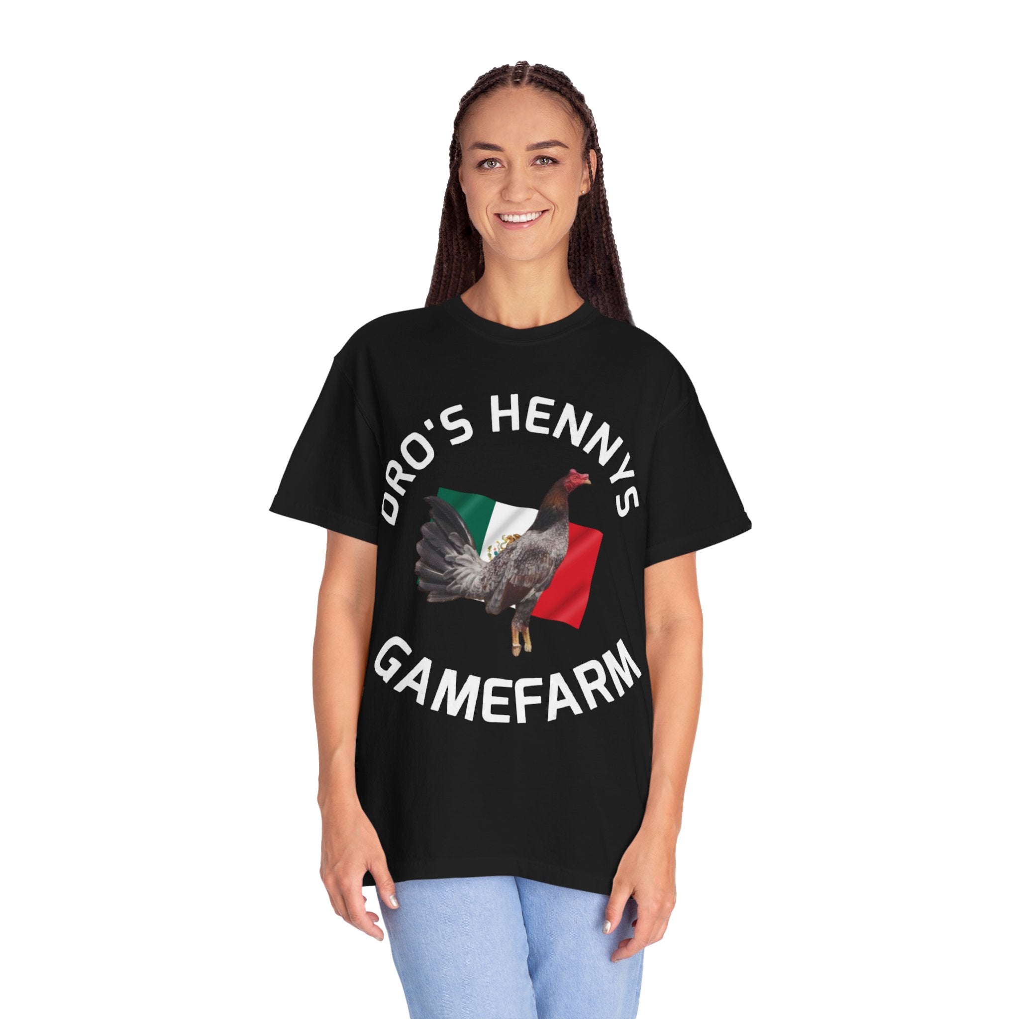 Henny- Gamefarm Rooster T-Shirt — "Dro's Henny's Gamefarm" Poultry Farm Tee