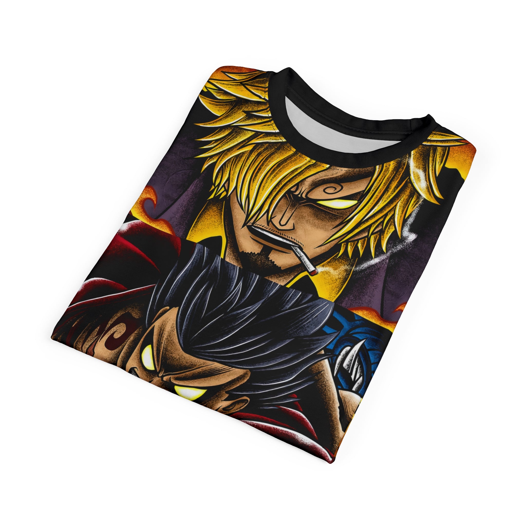 Anime -Straw Hat Trio Graphic Tee — Bold Pirate Crew All-Over Print