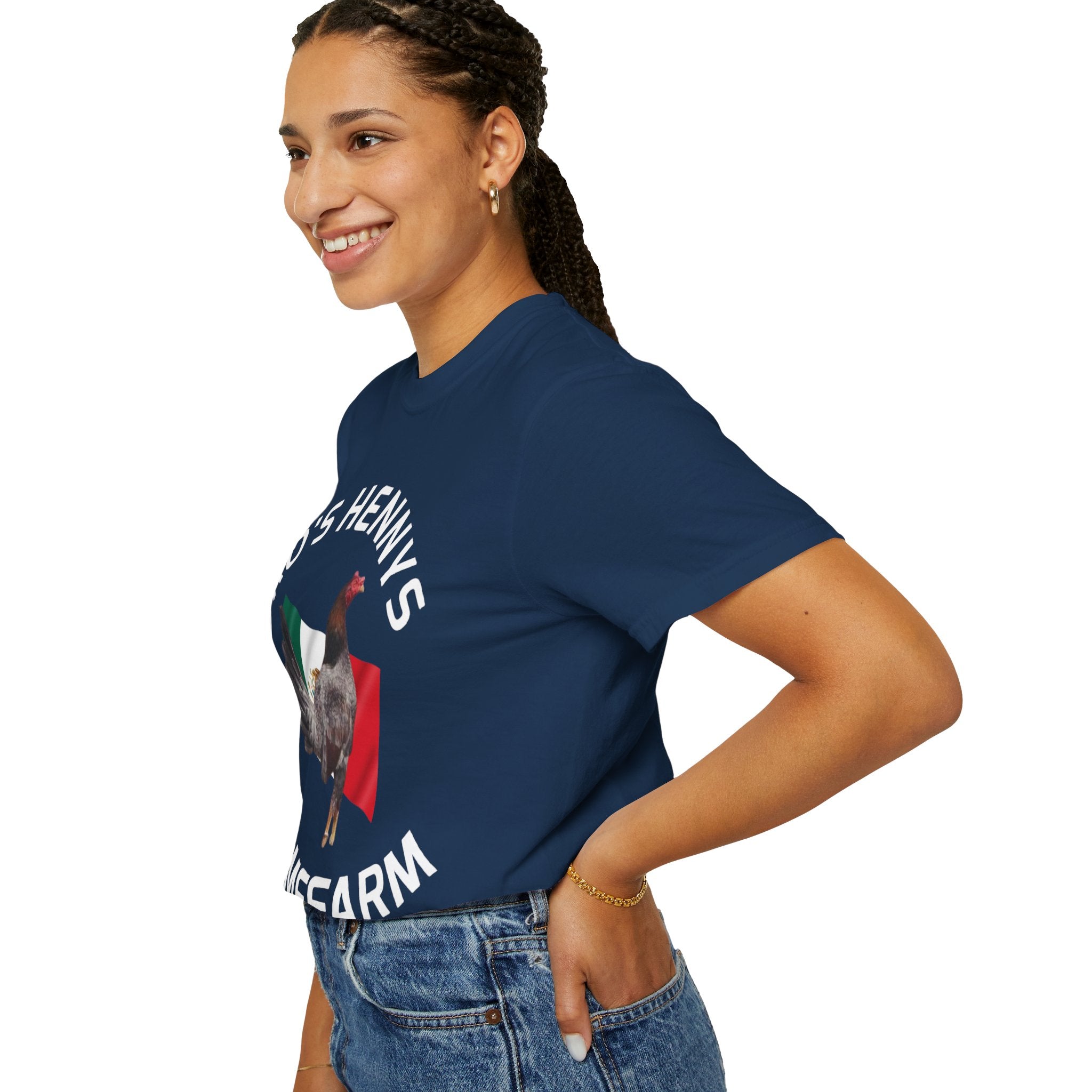 Henny- Gamefarm Rooster T-Shirt — "Dro's Henny's Gamefarm" Poultry Farm Tee