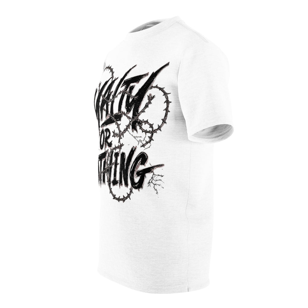 Streetwear- Loyalty or Nothing Tee — Edgy Barbed Wire Graphic T-Shirt