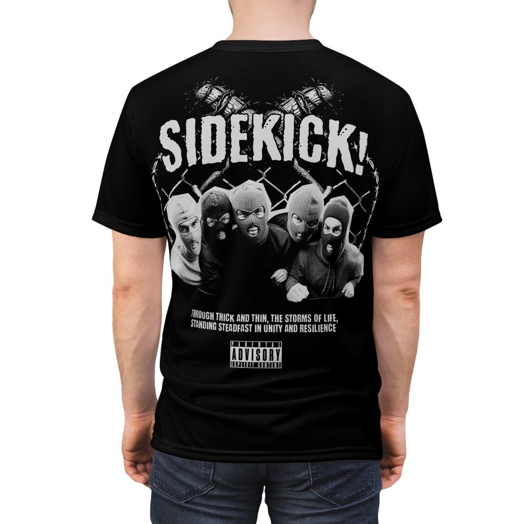 Streetwear- Street Gangster Graphic Tee — "Street Gangster" Black All-Over Print Shirt