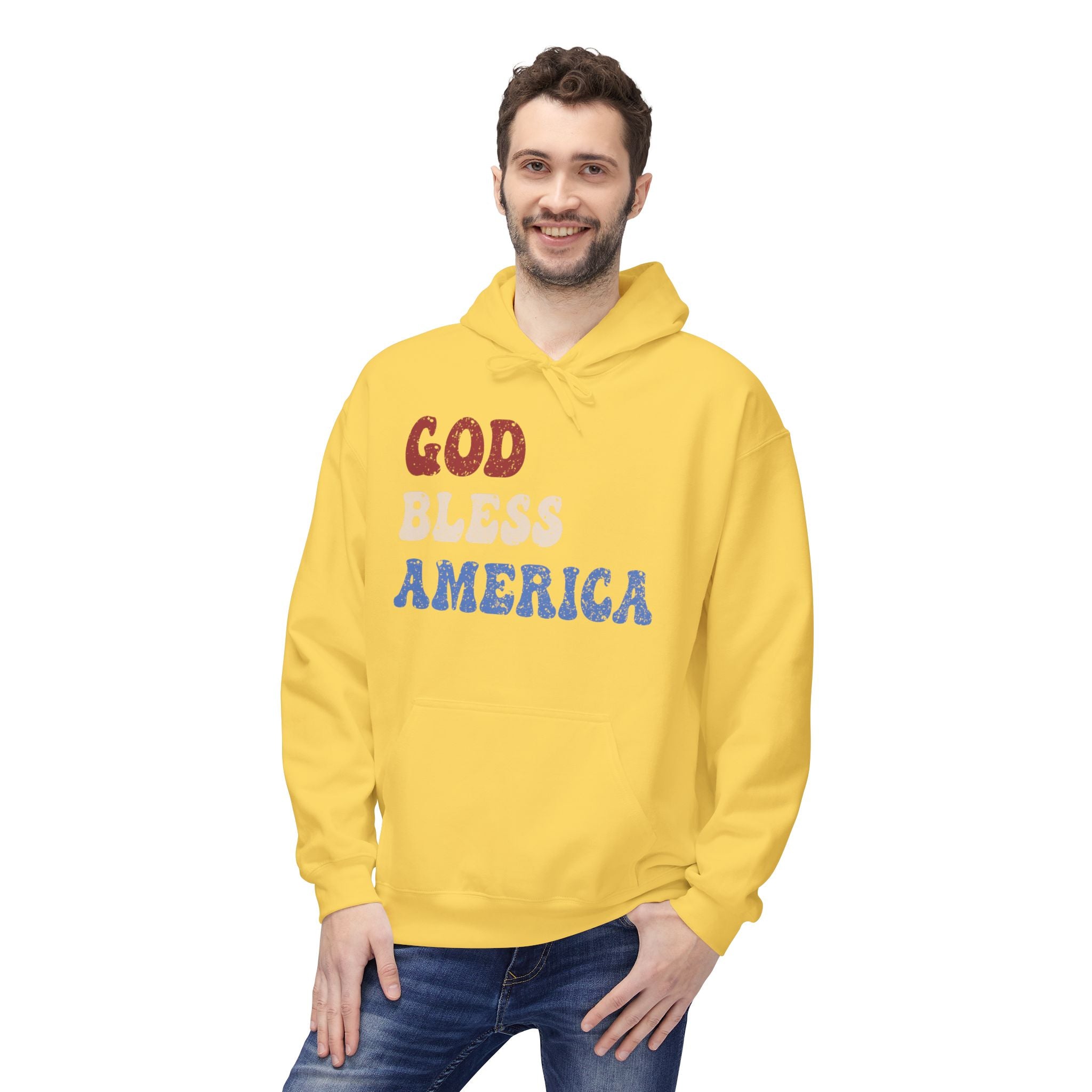 Ant-Hoodie - "God Bless America" Patriotic Ape Graphic USA Hoodie