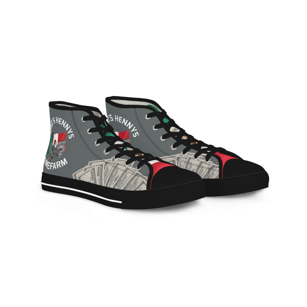 Henny-High Top Sneakers — Money Graphic with 'HENNY'S' Logo