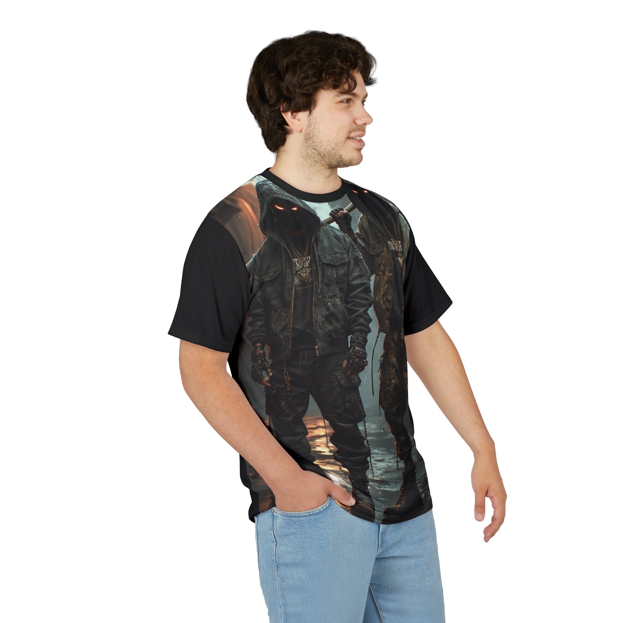 Mindset- Hooded Shadows Streetwear Tee — Dark Urban Riot Aesthetic