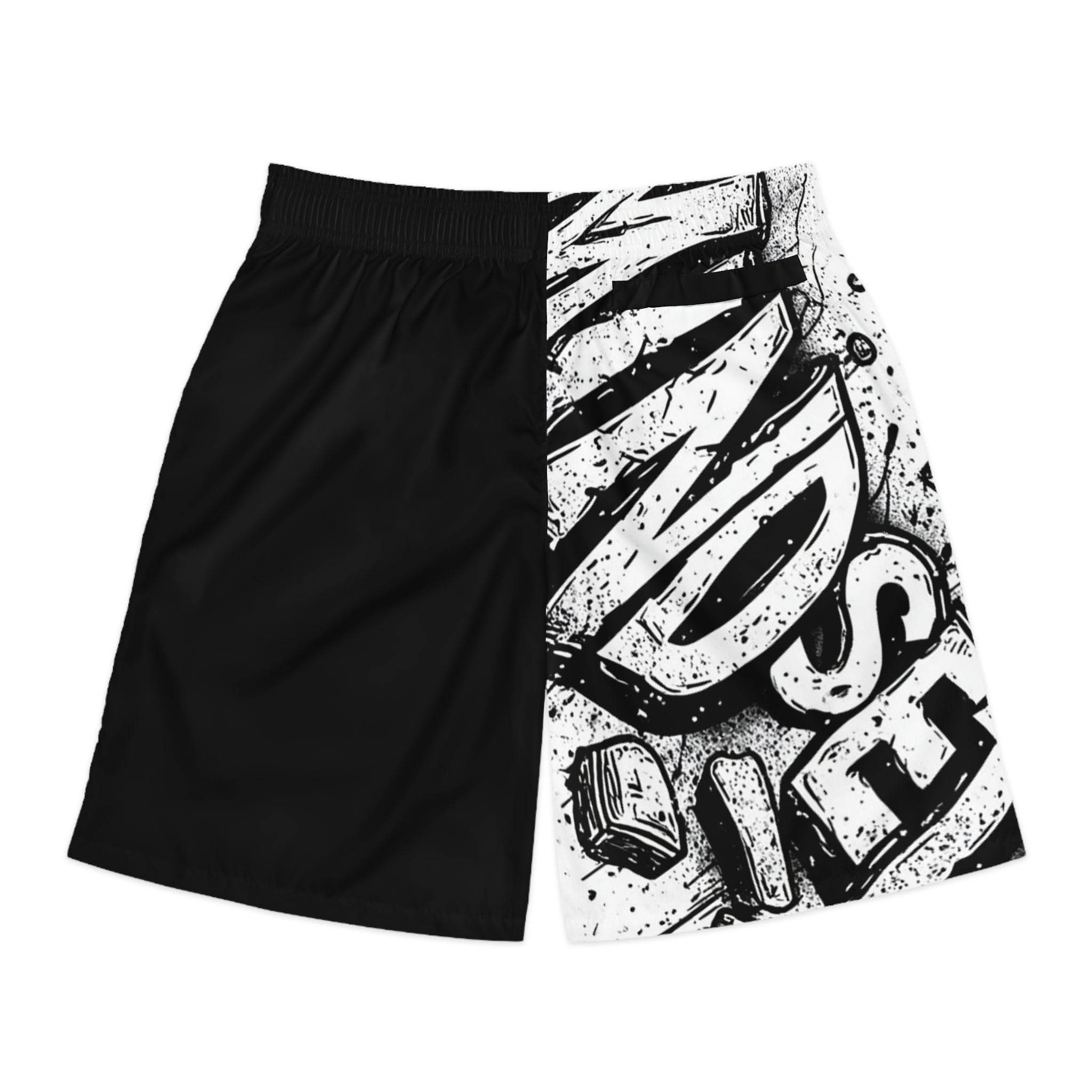 Pay Me Respect Men's Jogger Shorts — Bold Black & White Graphic Streetwear