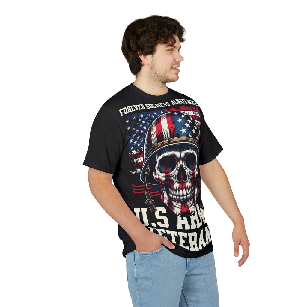 America-U.S. Army Veterans Skull Tee — "Forever Soldiers, Always Heroes" Patriotic T-Shirt
