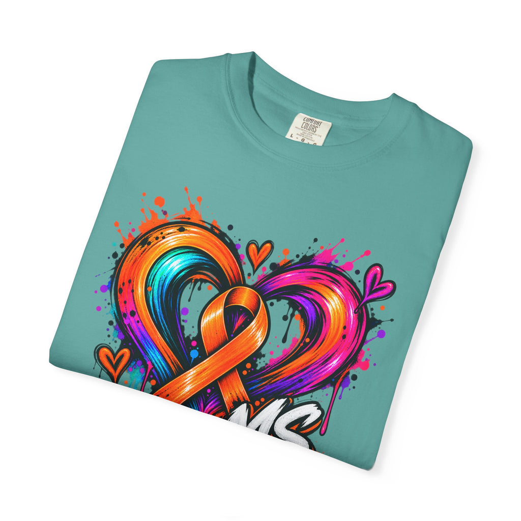 MS- Awareness Heart Ribbon T-Shirt — “Not All Wounds Are Visible” Neuropathy Support Tee