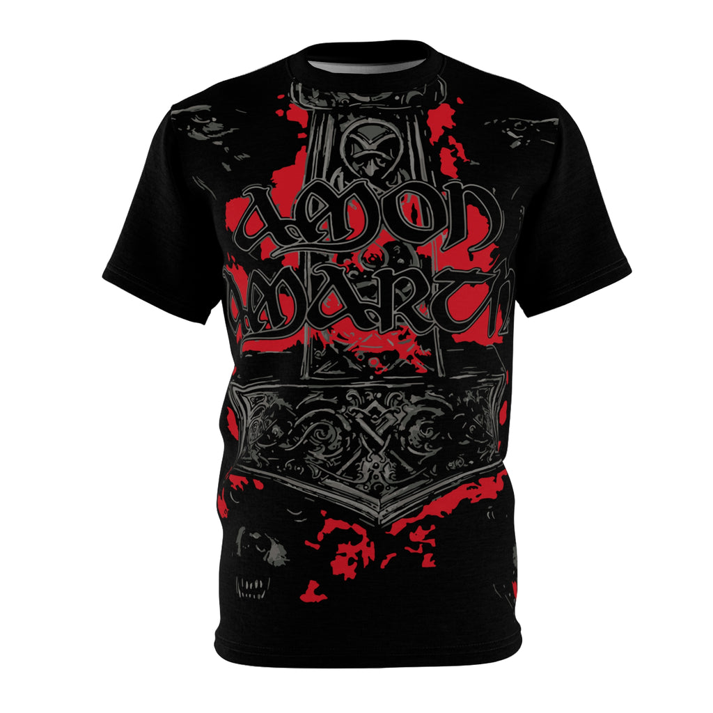 Metal- Viking Mjolnir Gothic Tee — 'Amon Amarth' Red & Black Metal T-Shirt