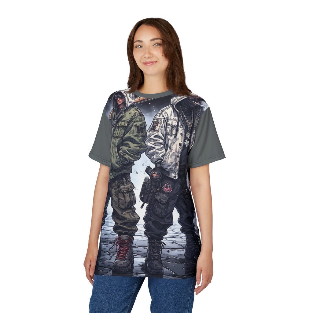 Mindset- Streetwear Graphic Tee — Dual Hooded Rebels Winter Scene