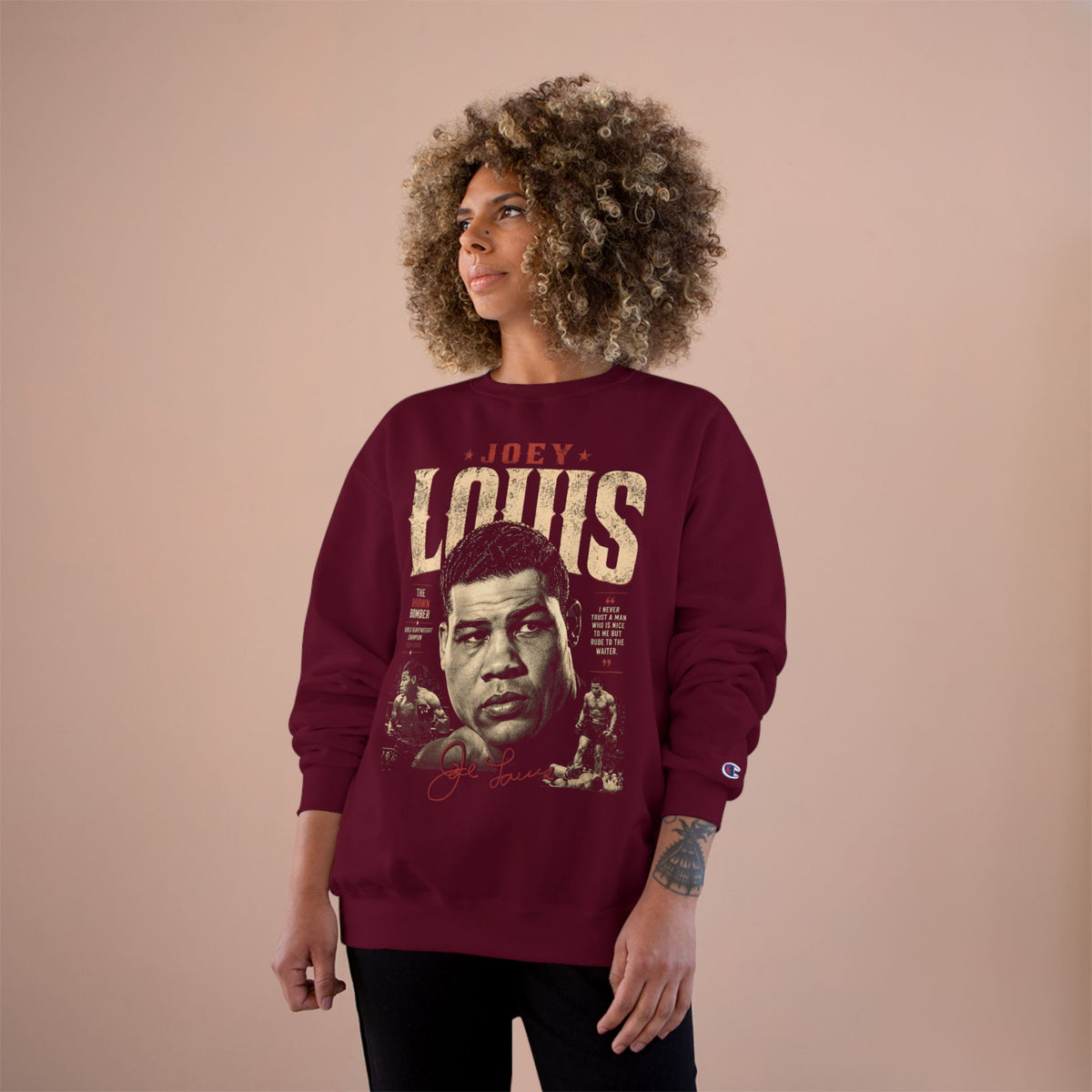 Retro Champion Tribute- Vintage Boxing Legend Graphic Crewneck