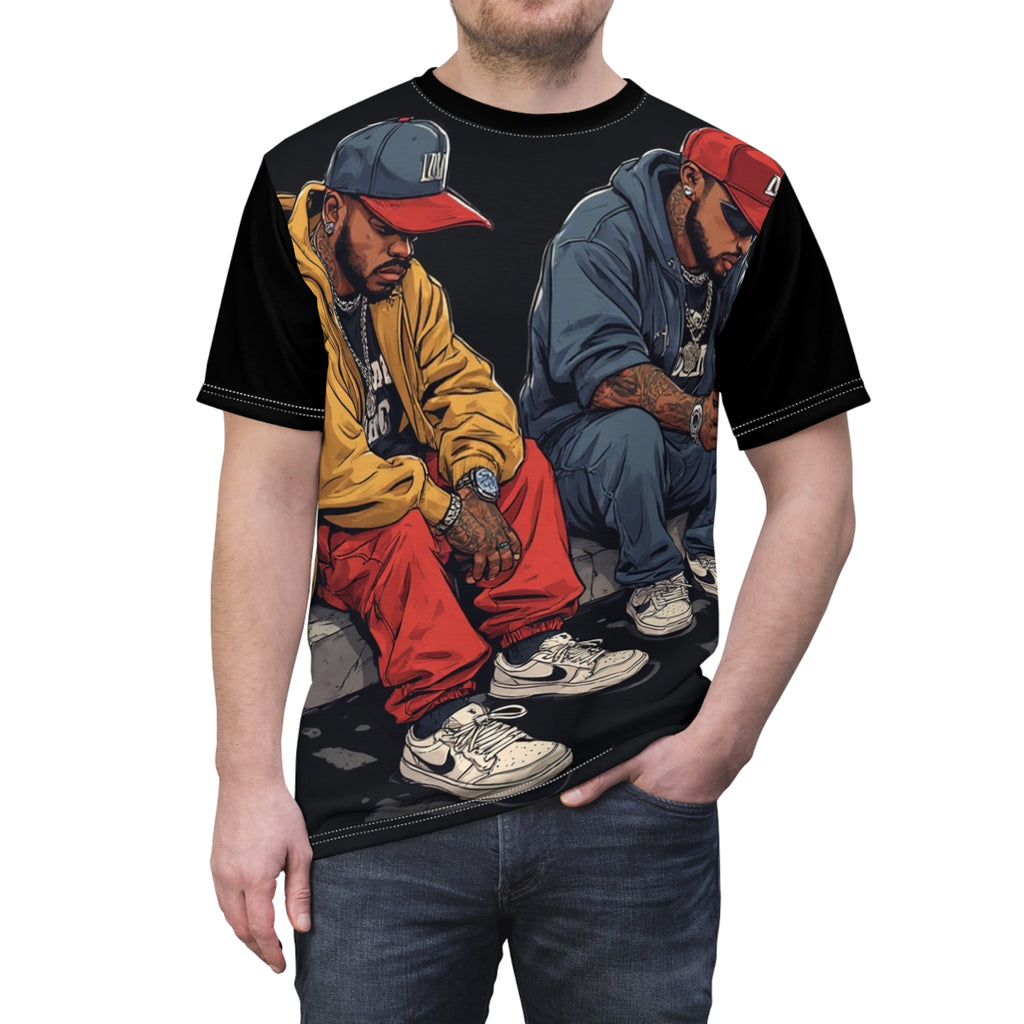 Mindset- Streetwear Graphic Tee — Twin Hip-Hop Artists Illustration