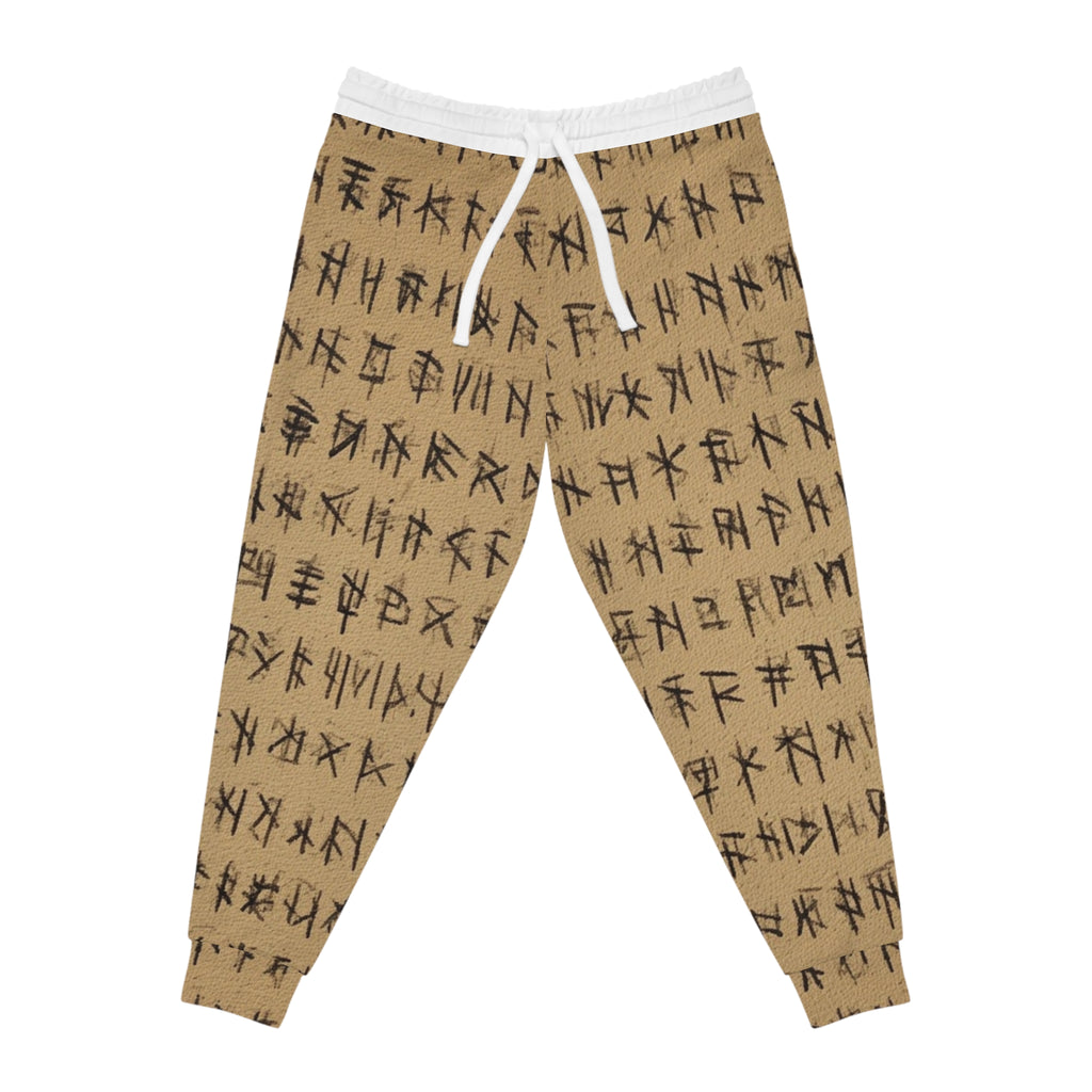 Joggers-Runic Pattern— Rustic Tribal Symbol Athletic Pants