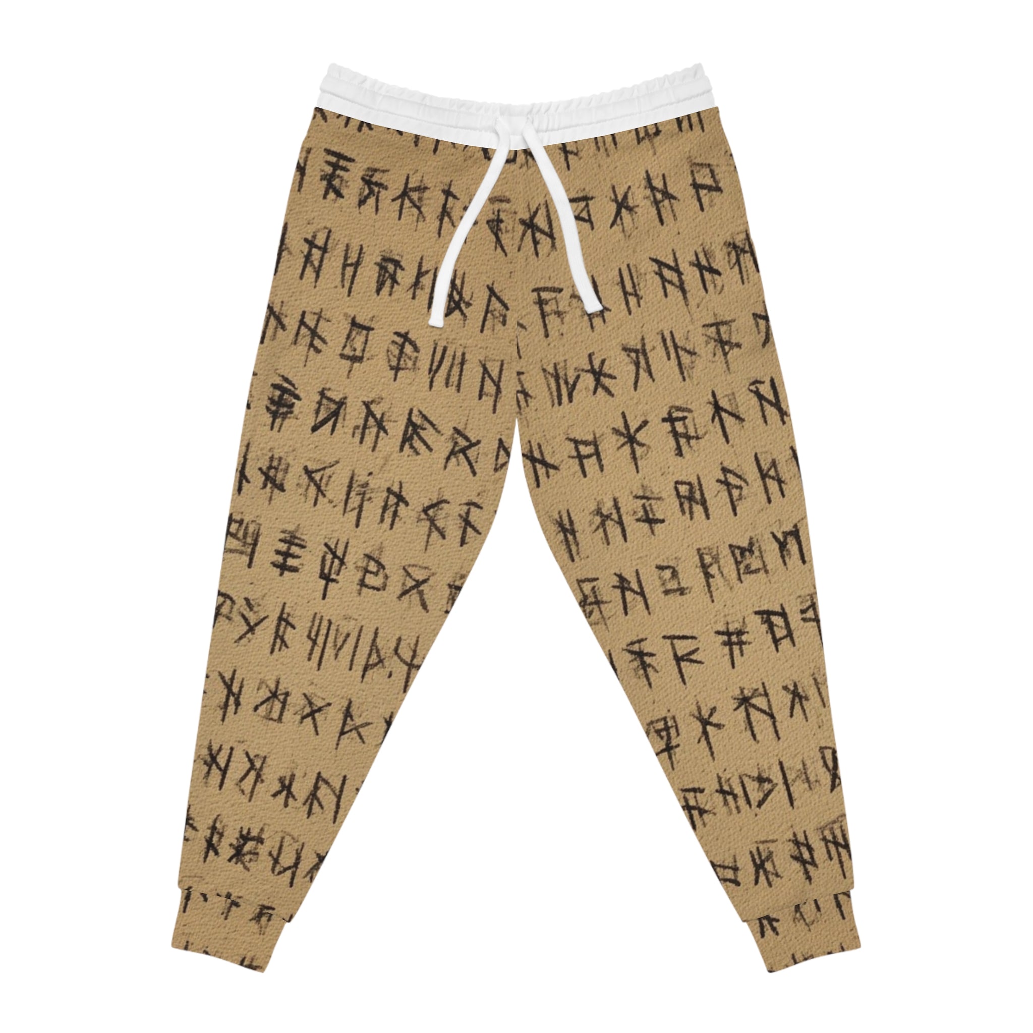 Joggers-Runic Pattern— Rustic Tribal Symbol Athletic Pants