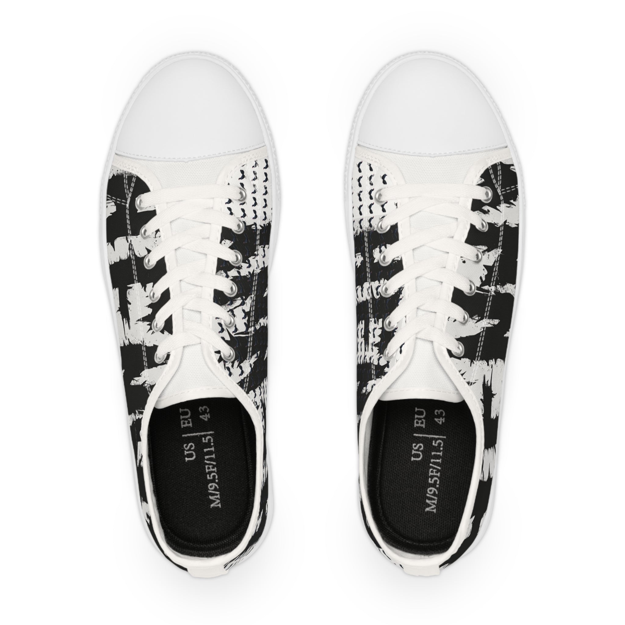 Henny-Low Top Sneakers — Monochrome Tie-Dye Streetwear Canvas Shoes
