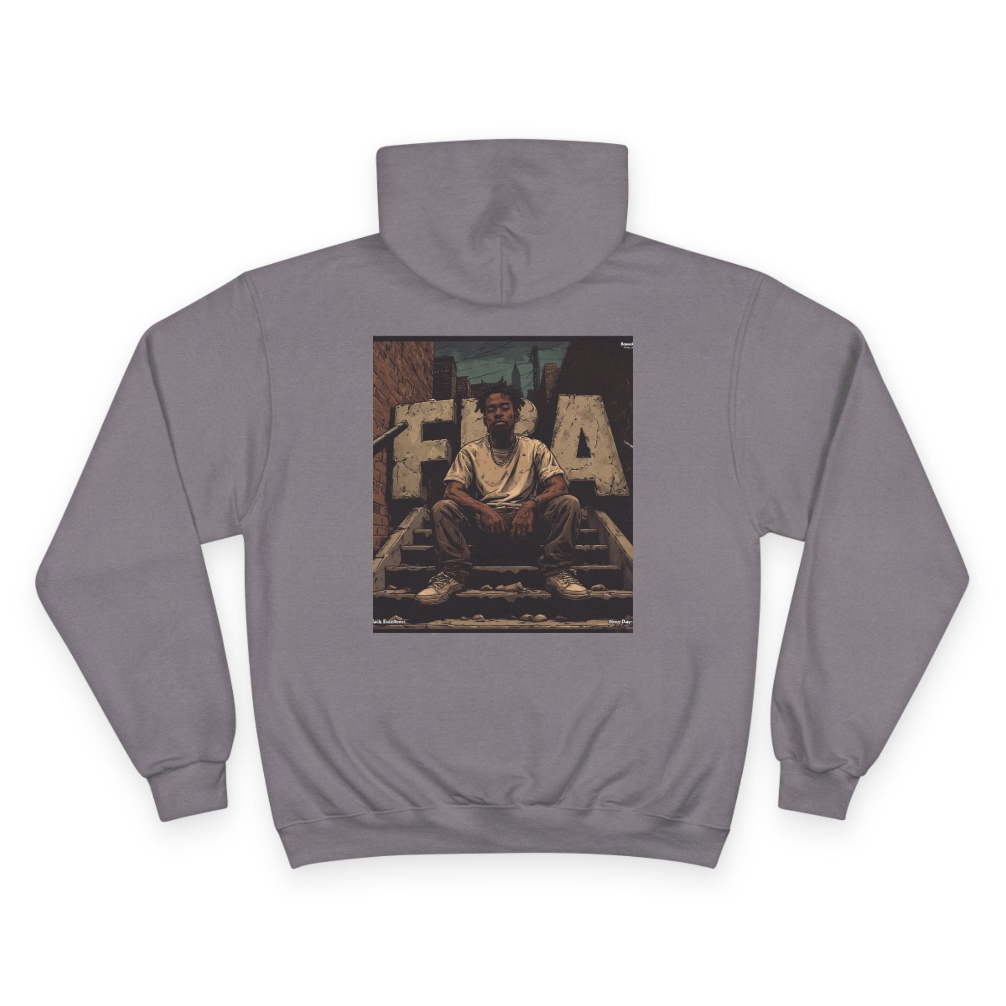FBA- Graphic Hoodie – Vintage Shield Logo & Back Photo Print