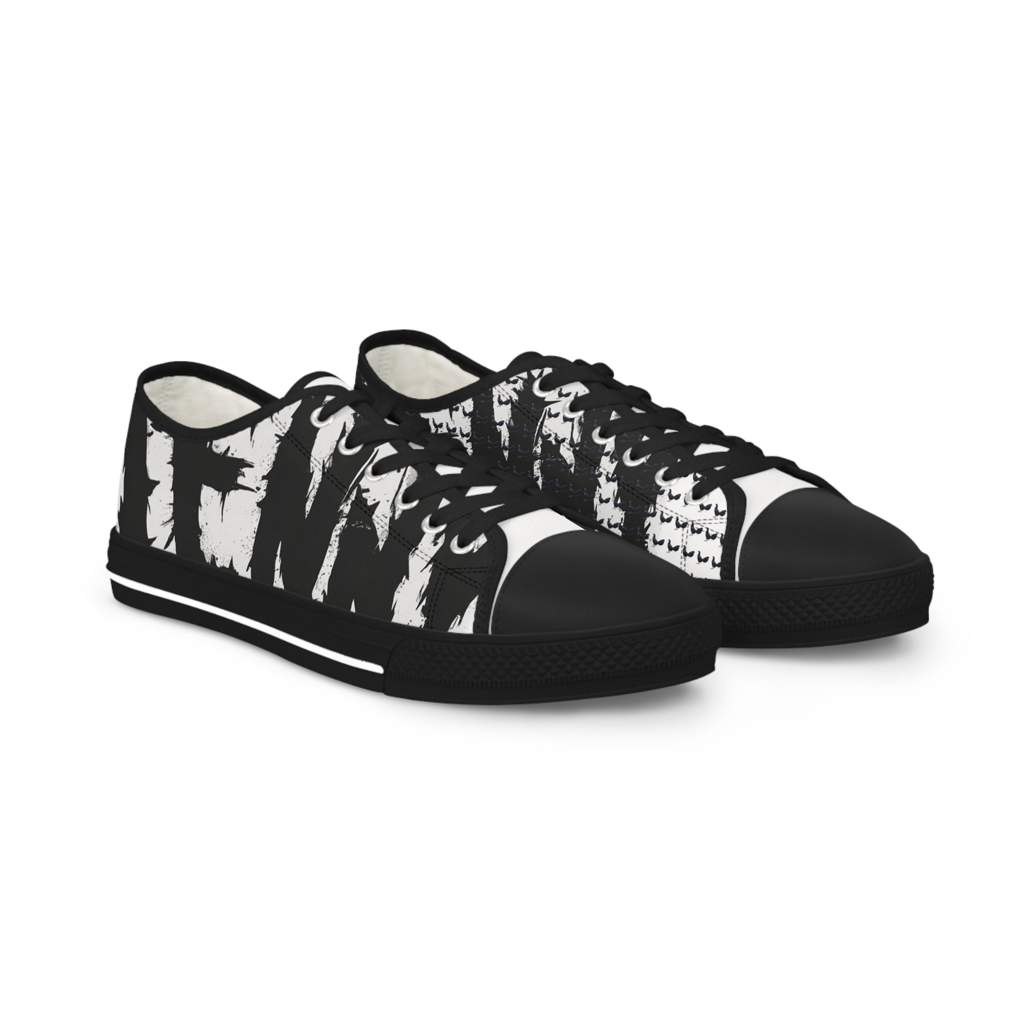 Henny-Low Top Sneakers — Monochrome Tie-Dye Streetwear Canvas Shoes