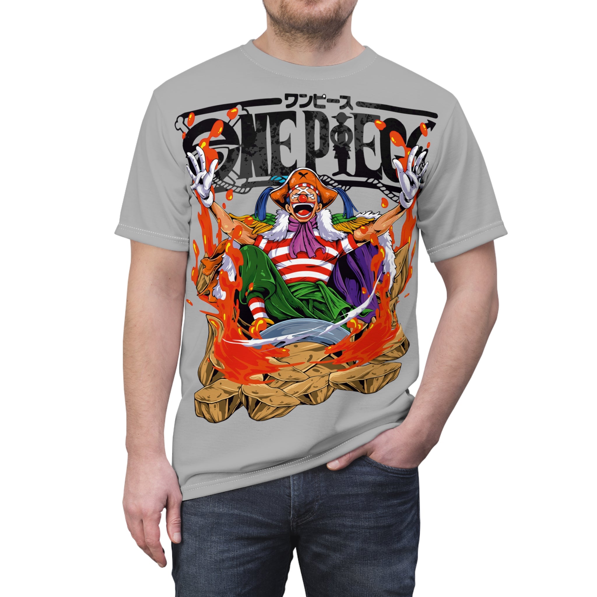 Anime- Buggy the Clown Graphic Tee — Anime Pirate Captain All-Over Print