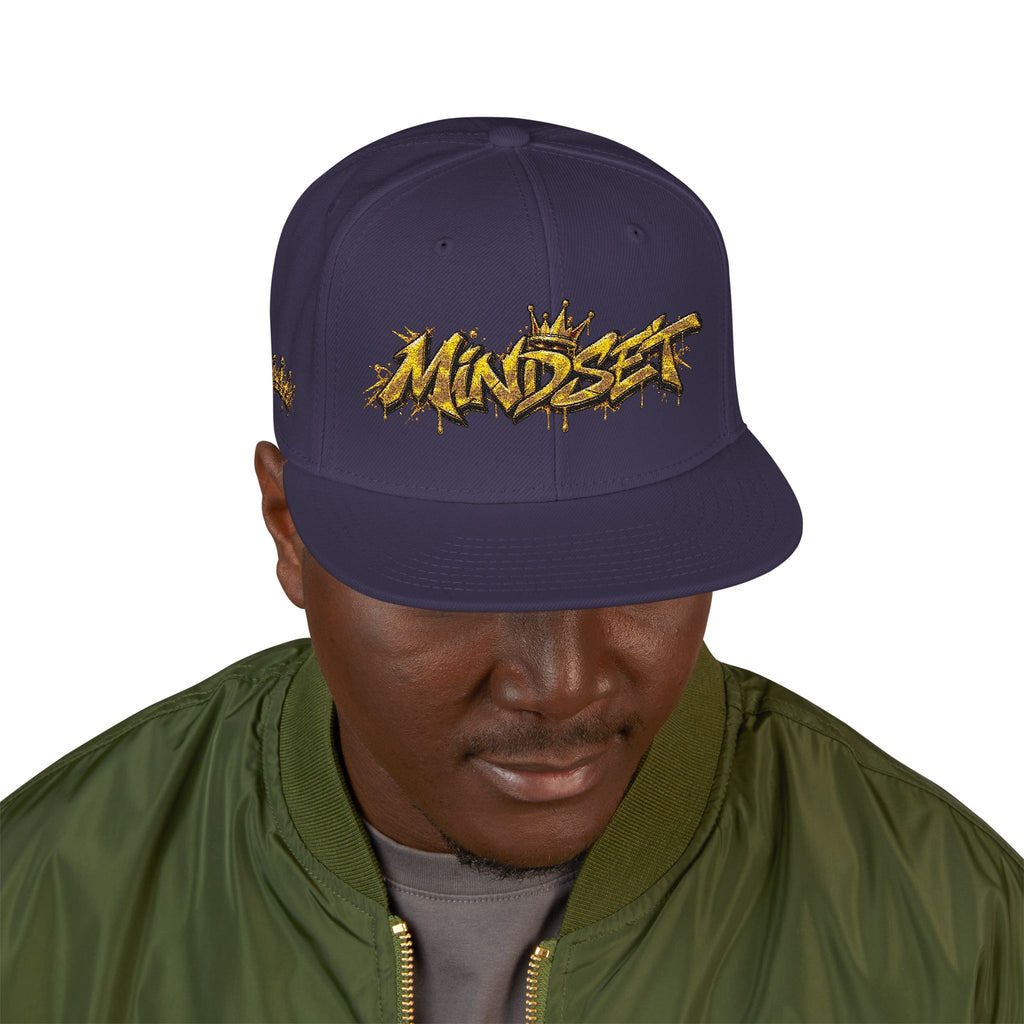Hat-Embroidered Gold Graffiti Snapback Hat