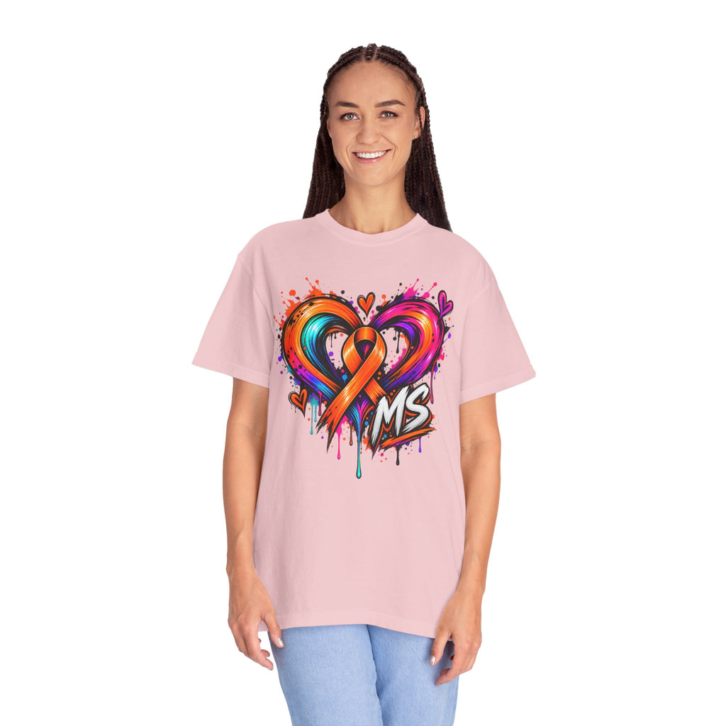 MS- Awareness Heart Ribbon T-Shirt — “Not All Wounds Are Visible” Neuropathy Support Tee