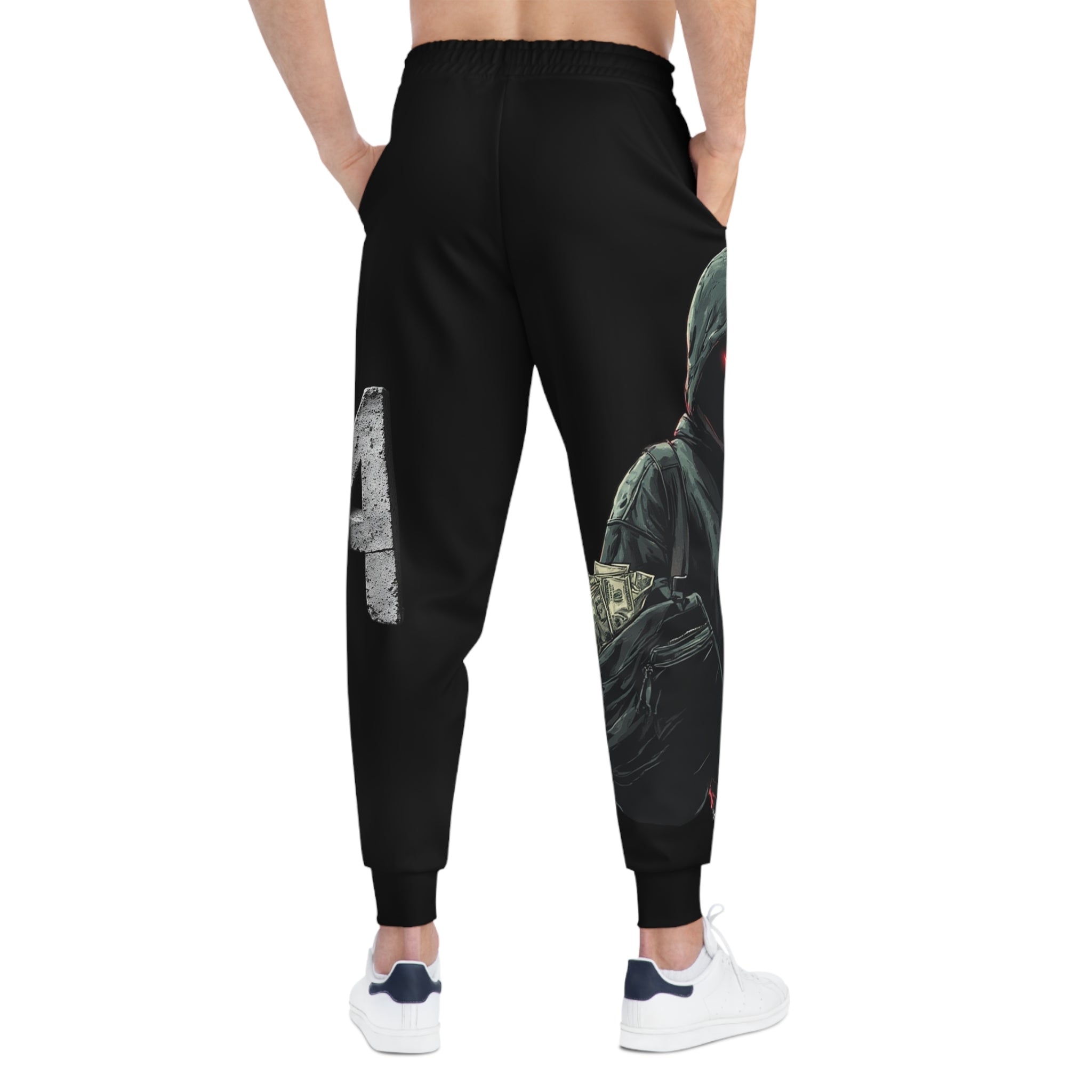 Mindset-Money Heist Hoodie Joggers — Graphic Athletic Sweatpants with Hooded Robber Design