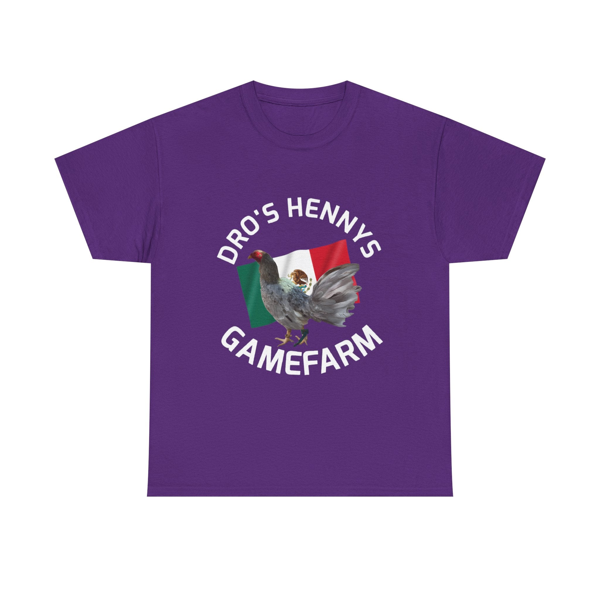 Henny-Gamefowl Tee — "Dro's Henny's Gamefarm" Mexican Flag Rooster Shirt