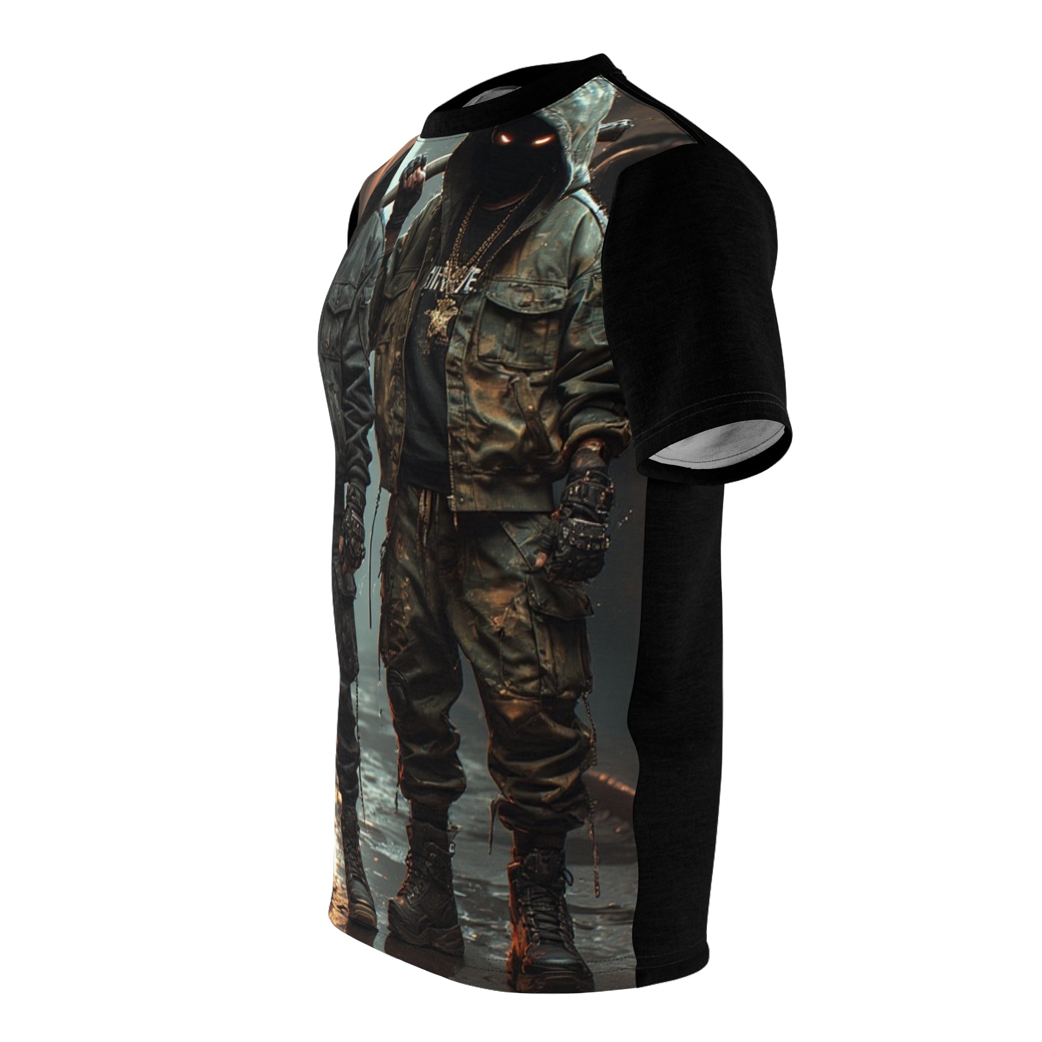 Mindset- Hooded Shadows Streetwear Tee — Dark Urban Riot Aesthetic